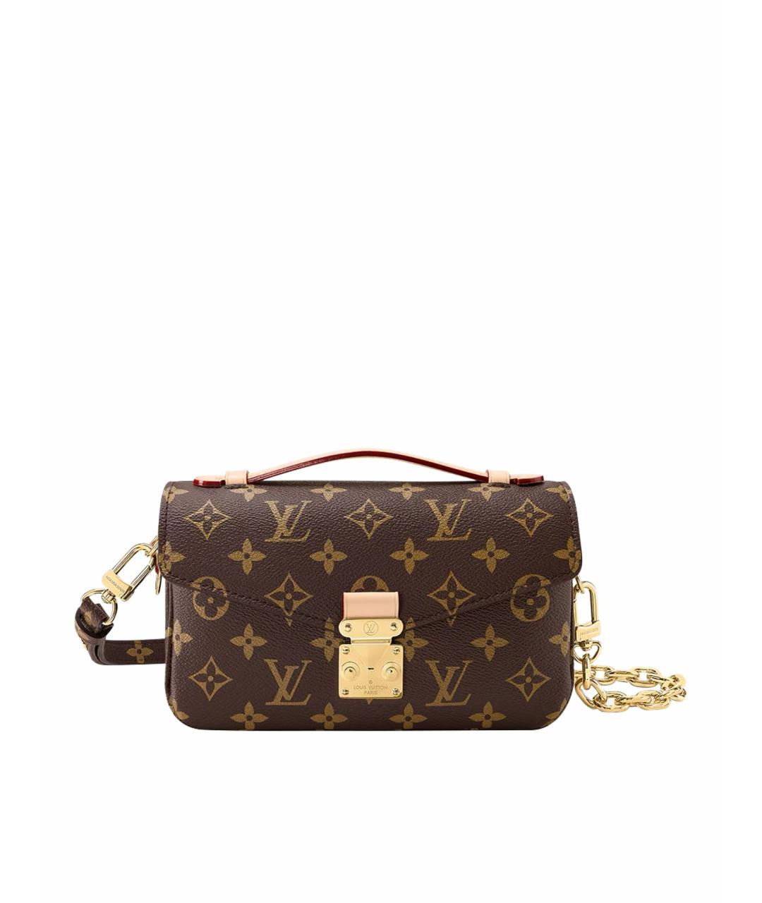 LOUIS VUITTON Коричневая кожаная сумка через плечо, фото 1