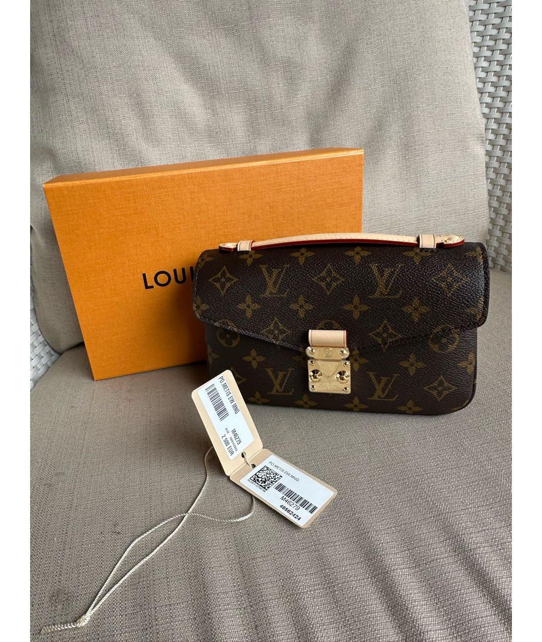 LOUIS VUITTON Коричневая кожаная сумка через плечо, фото 8
