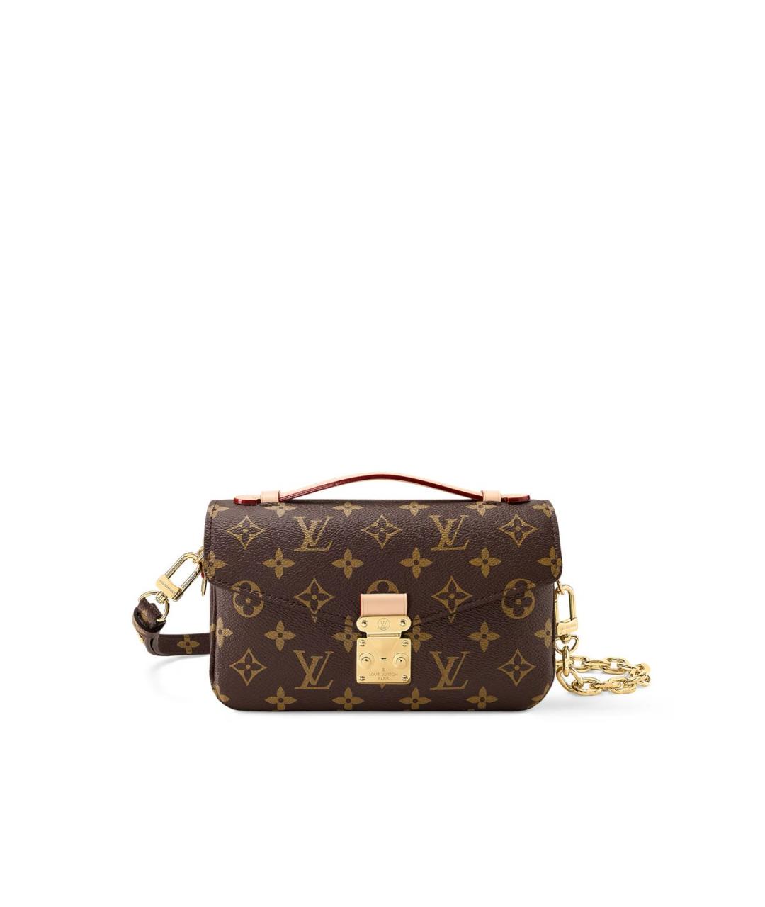 LOUIS VUITTON Коричневая кожаная сумка через плечо, фото 9