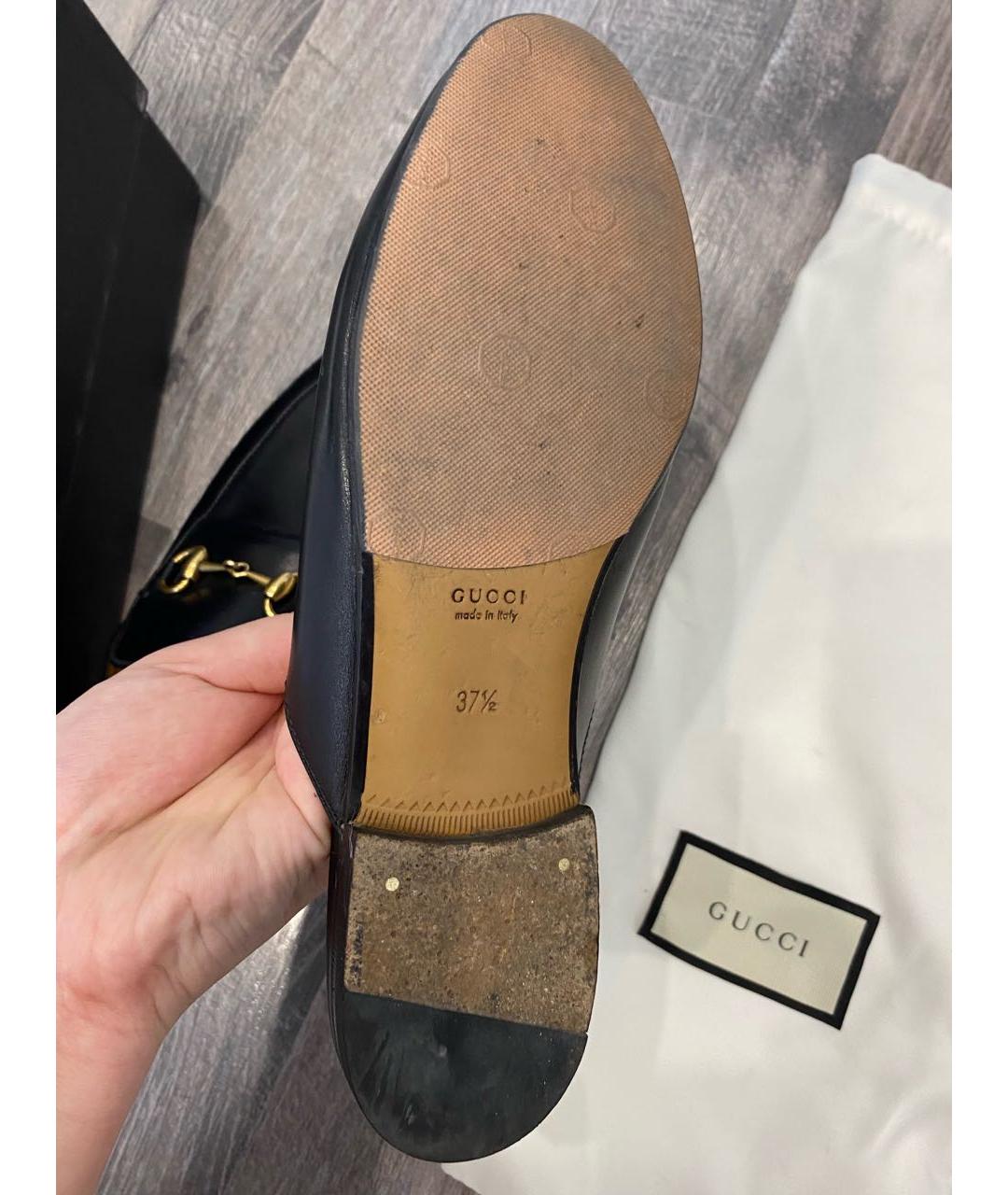 GUCCI Черные кожаные мюли, фото 6