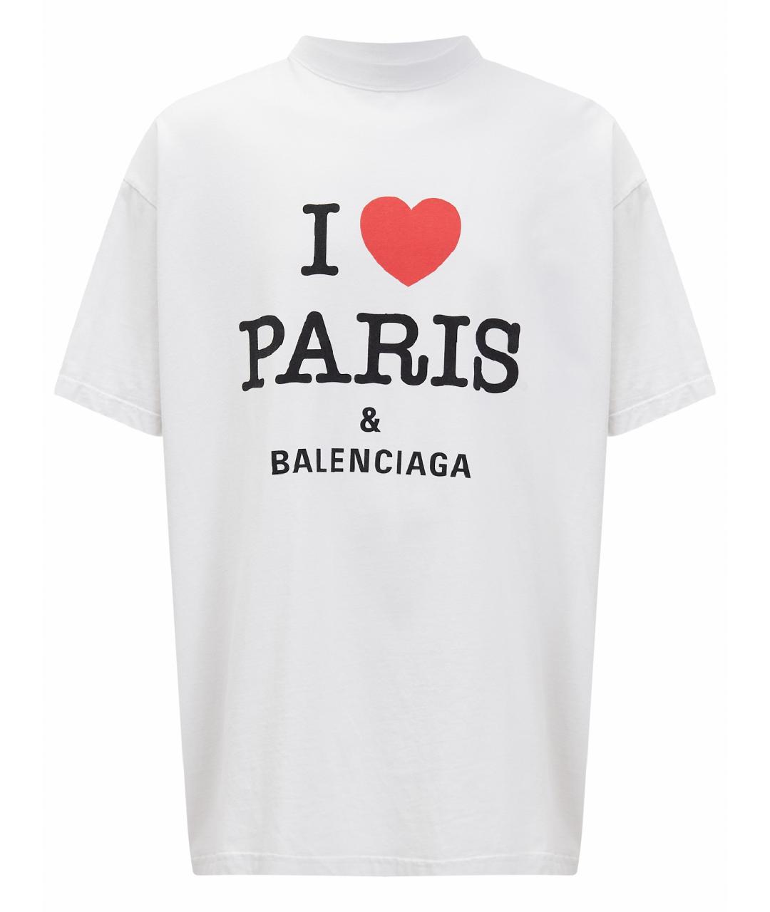 BALENCIAGA Белая хлопковая футболка, фото 1