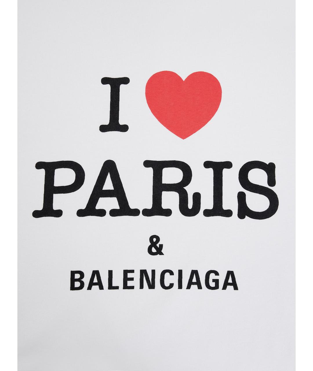 BALENCIAGA Белая хлопковая футболка, фото 5