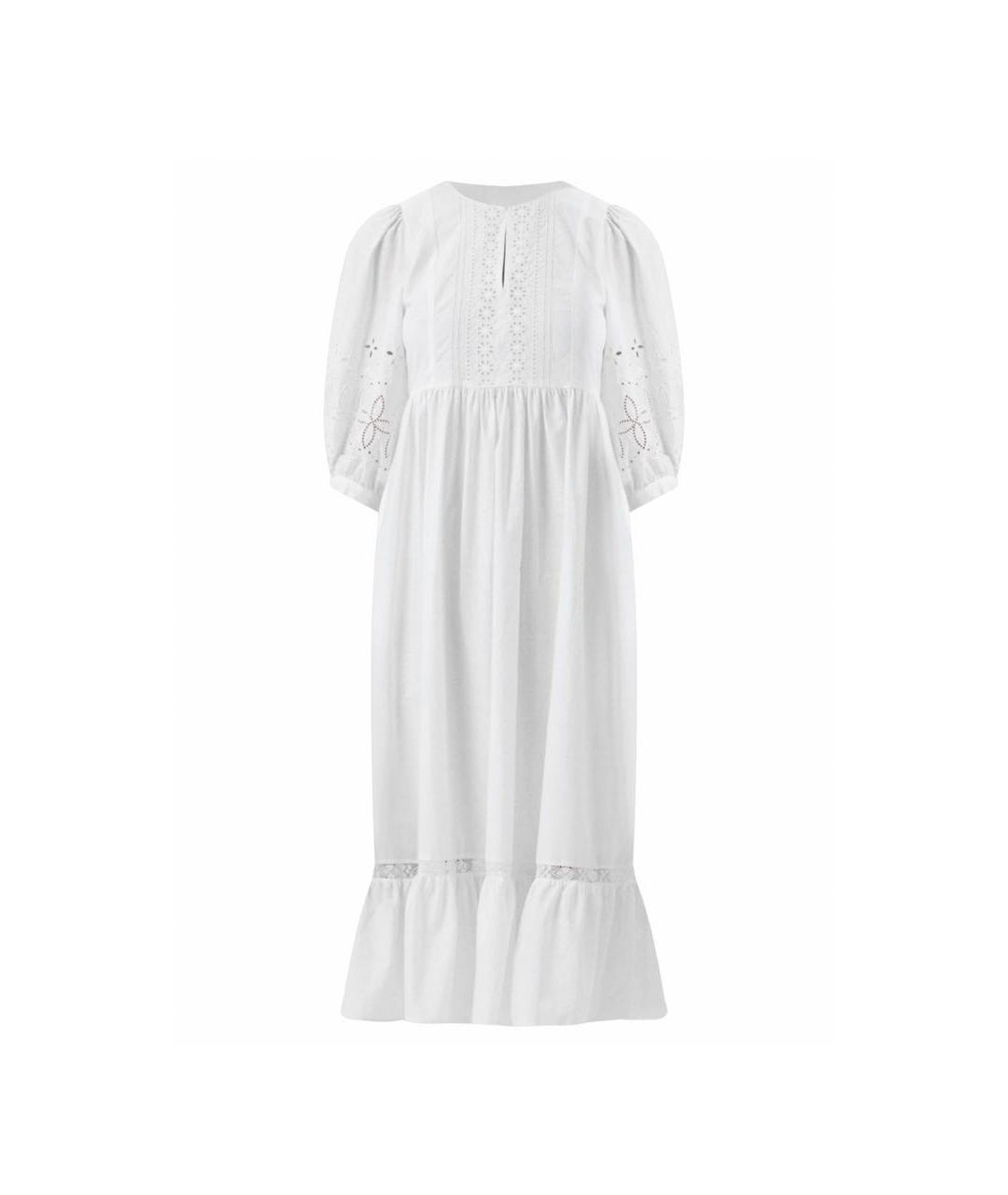 WEEKEND MAX MARA Белое хлопковое повседневное платье, фото 9