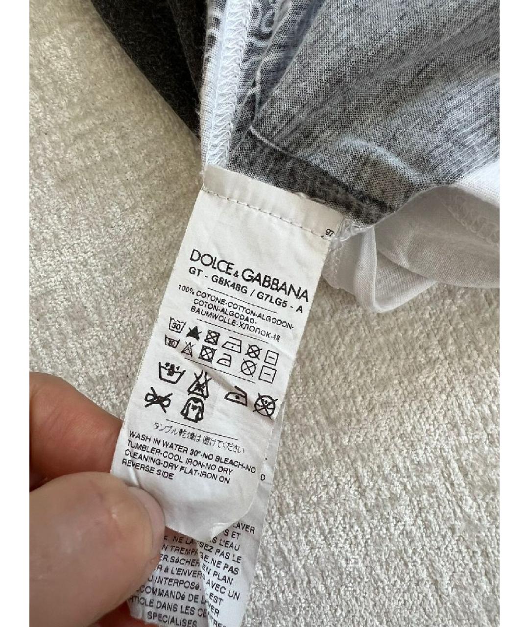 DOLCE&GABBANA Черная хлопковая футболка, фото 8