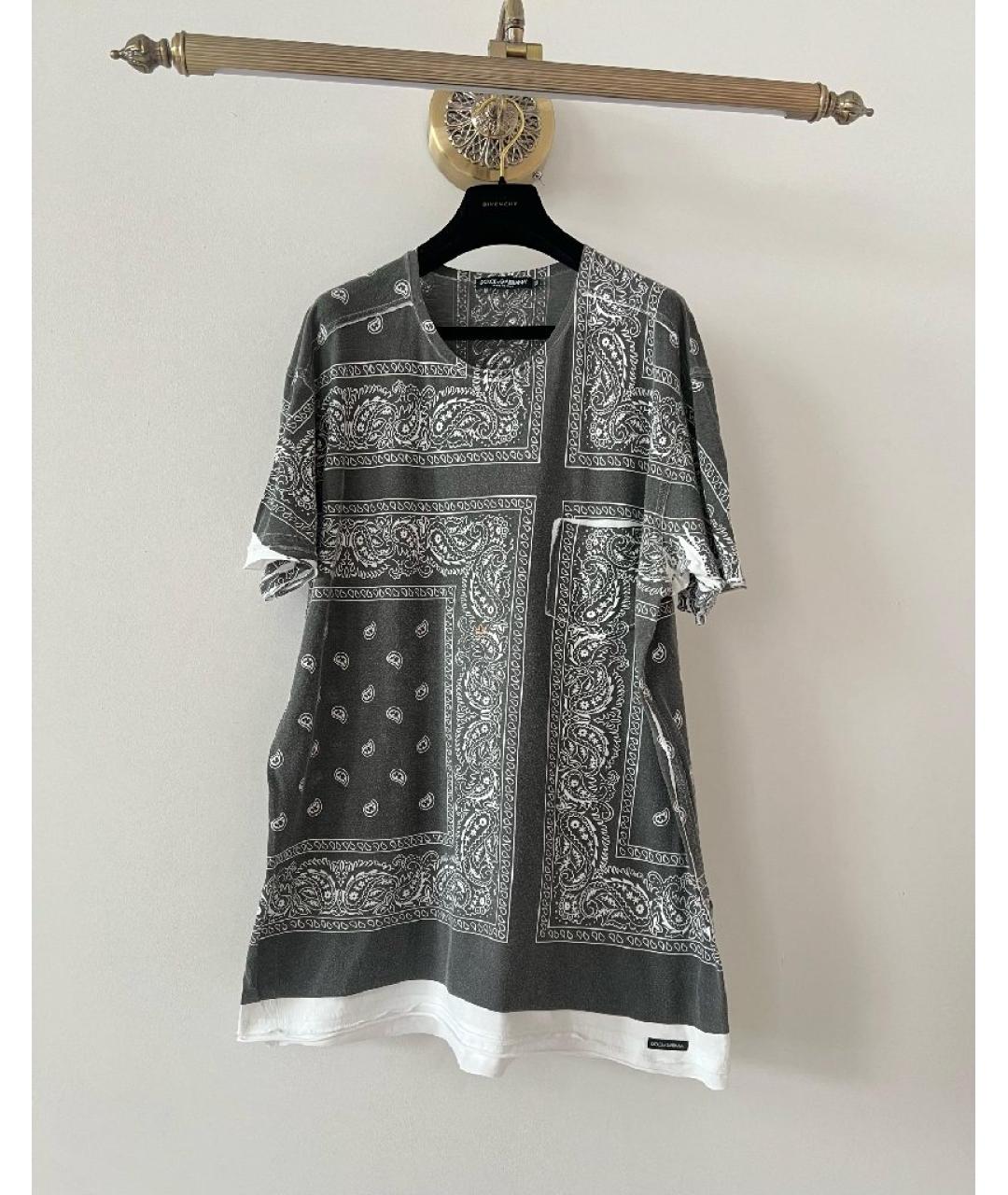 DOLCE&GABBANA Черная хлопковая футболка, фото 10