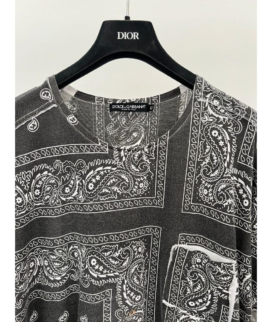 DOLCE&GABBANA Черная хлопковая футболка, фото 3