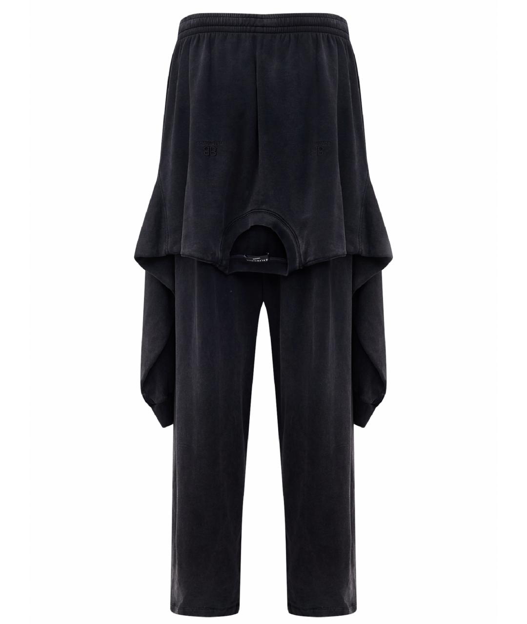 BALENCIAGA Черные хлопковые повседневные брюки, фото 1