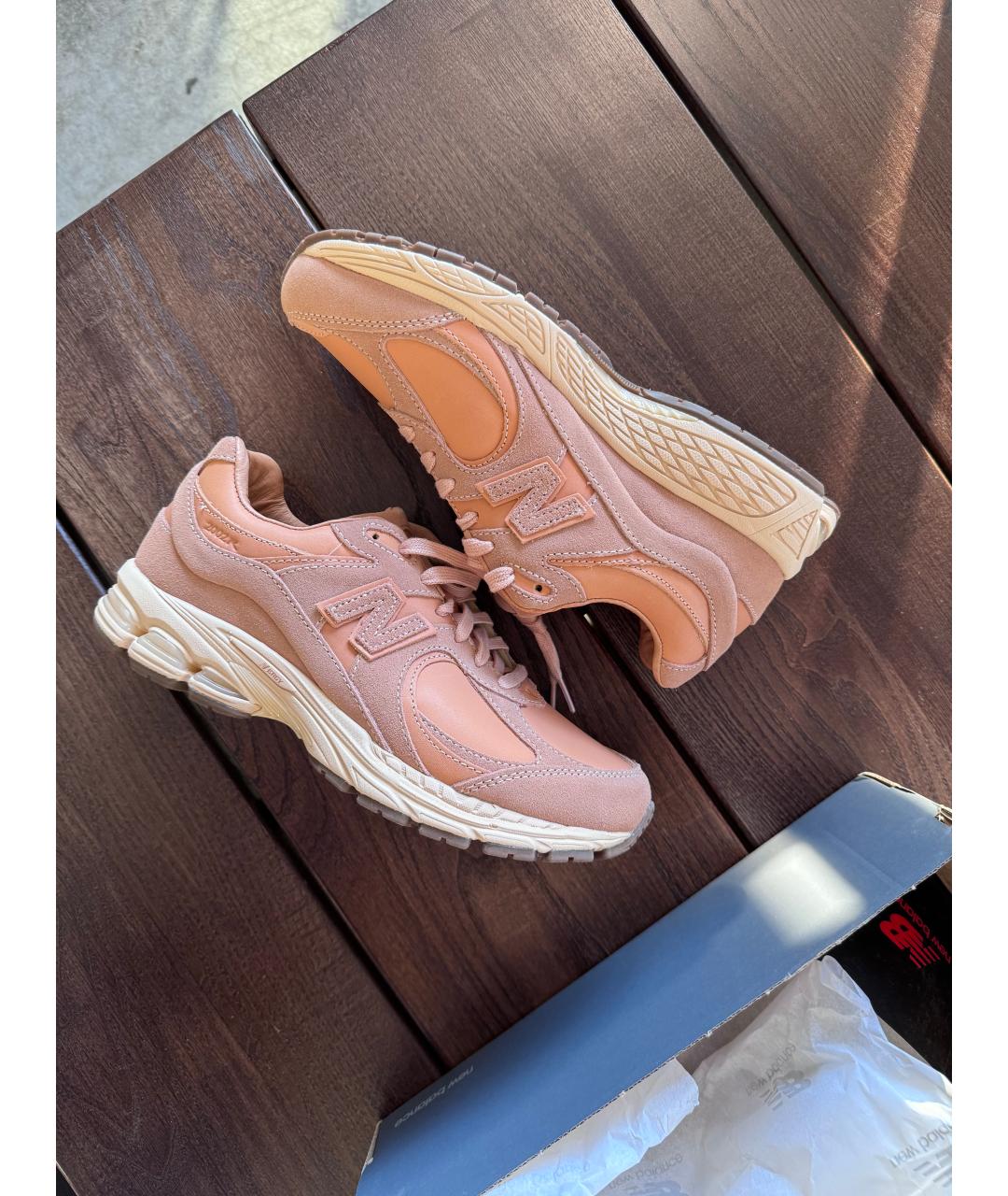 NEW BALANCE Бежевые кожаные кроссовки, фото 4