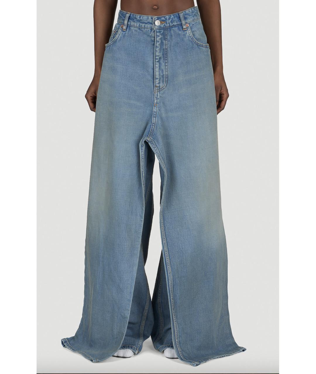 BALENCIAGA Голубые хлопковые прямые джинсы, фото 3