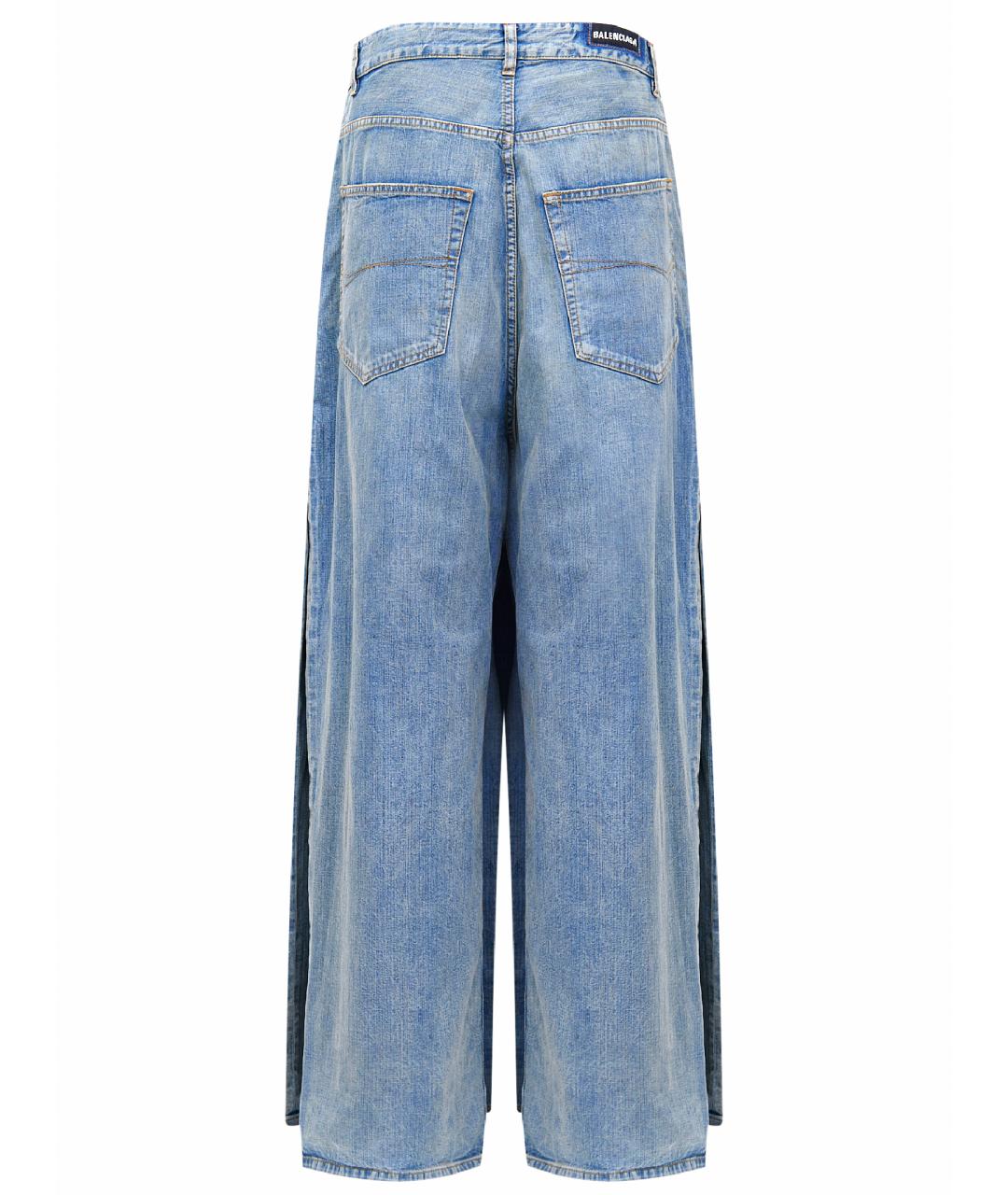 BALENCIAGA Голубые хлопковые прямые джинсы, фото 2