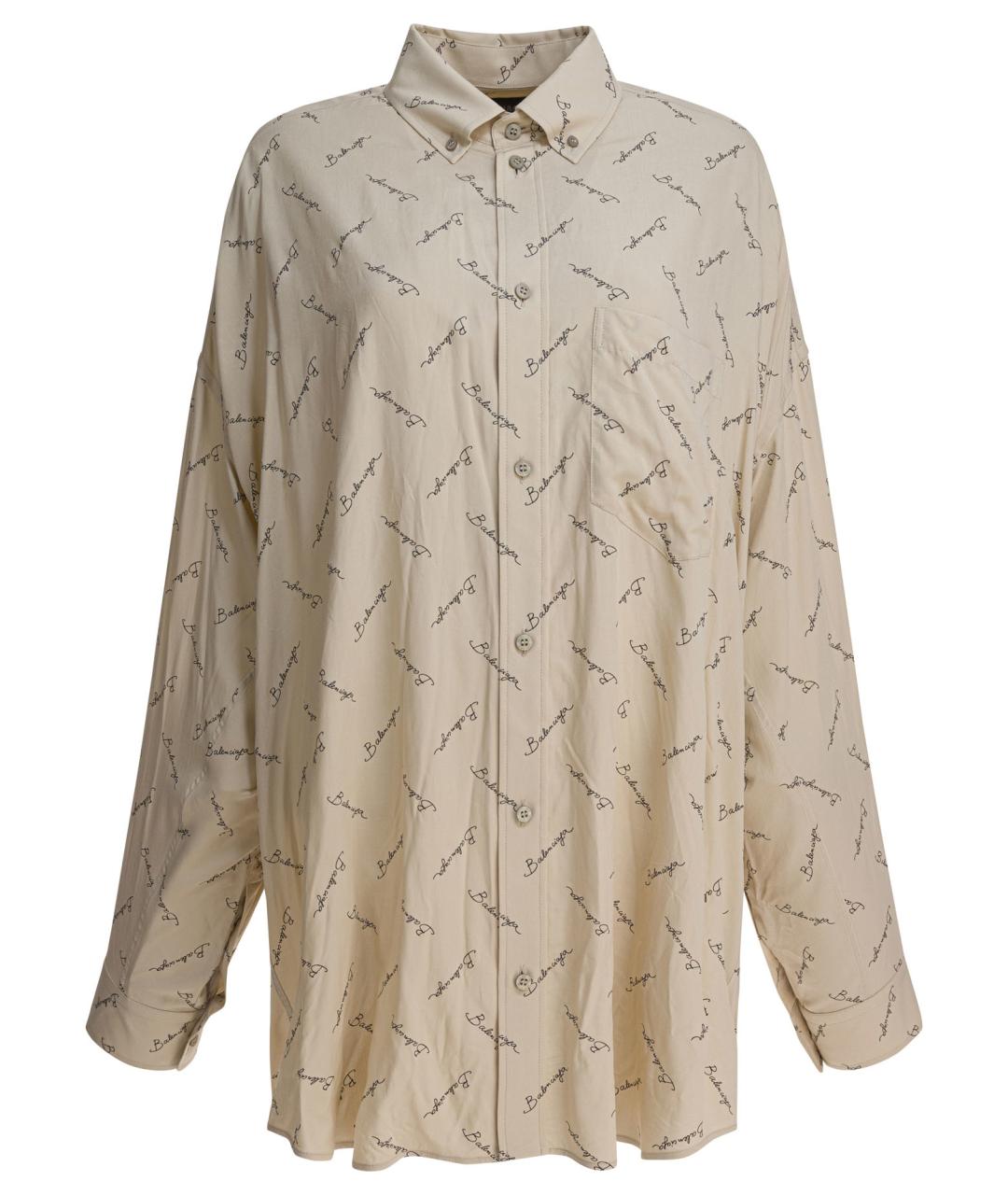 BALENCIAGA Бежевая вискозная рубашка, фото 1