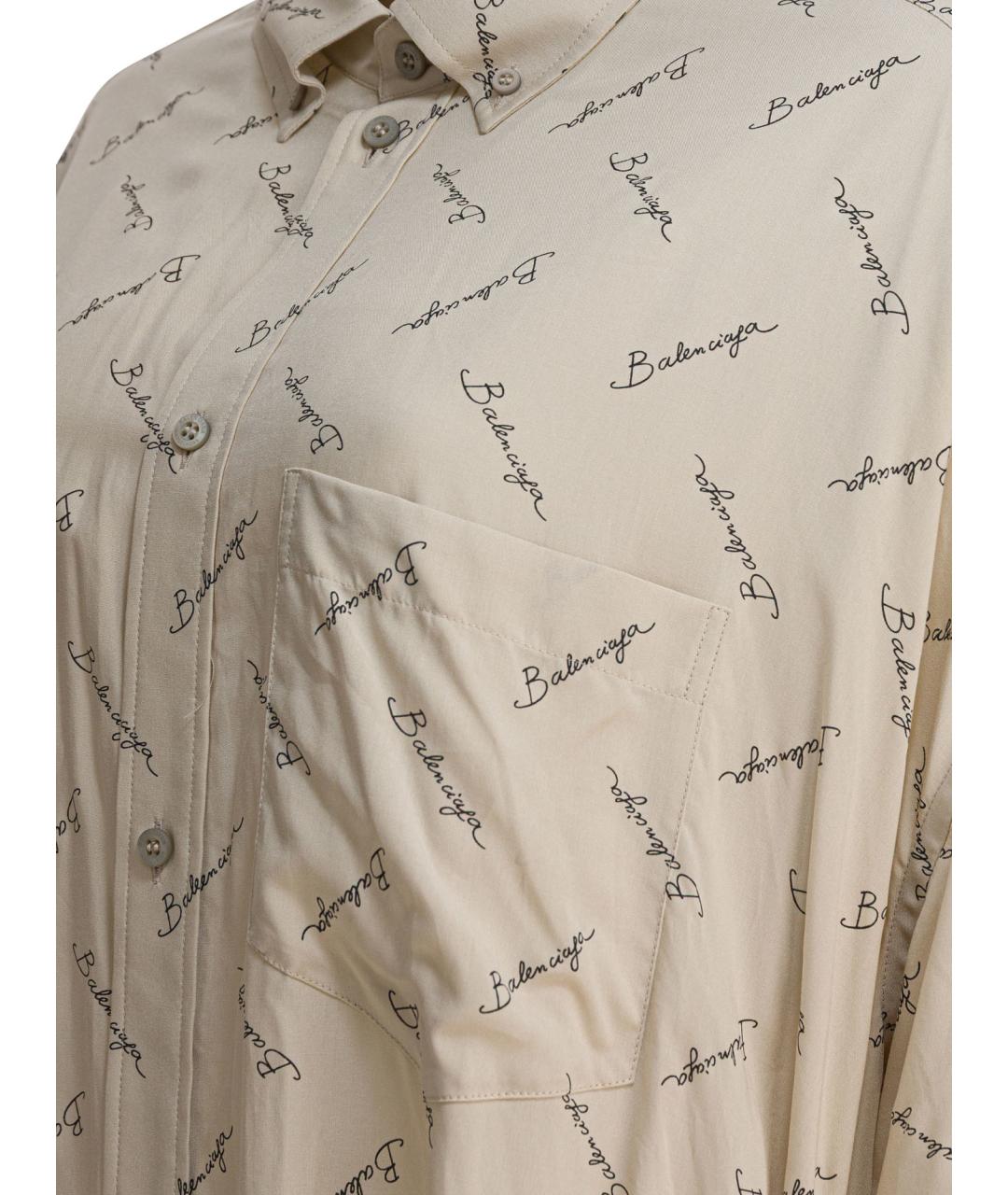 BALENCIAGA Бежевая вискозная рубашка, фото 4