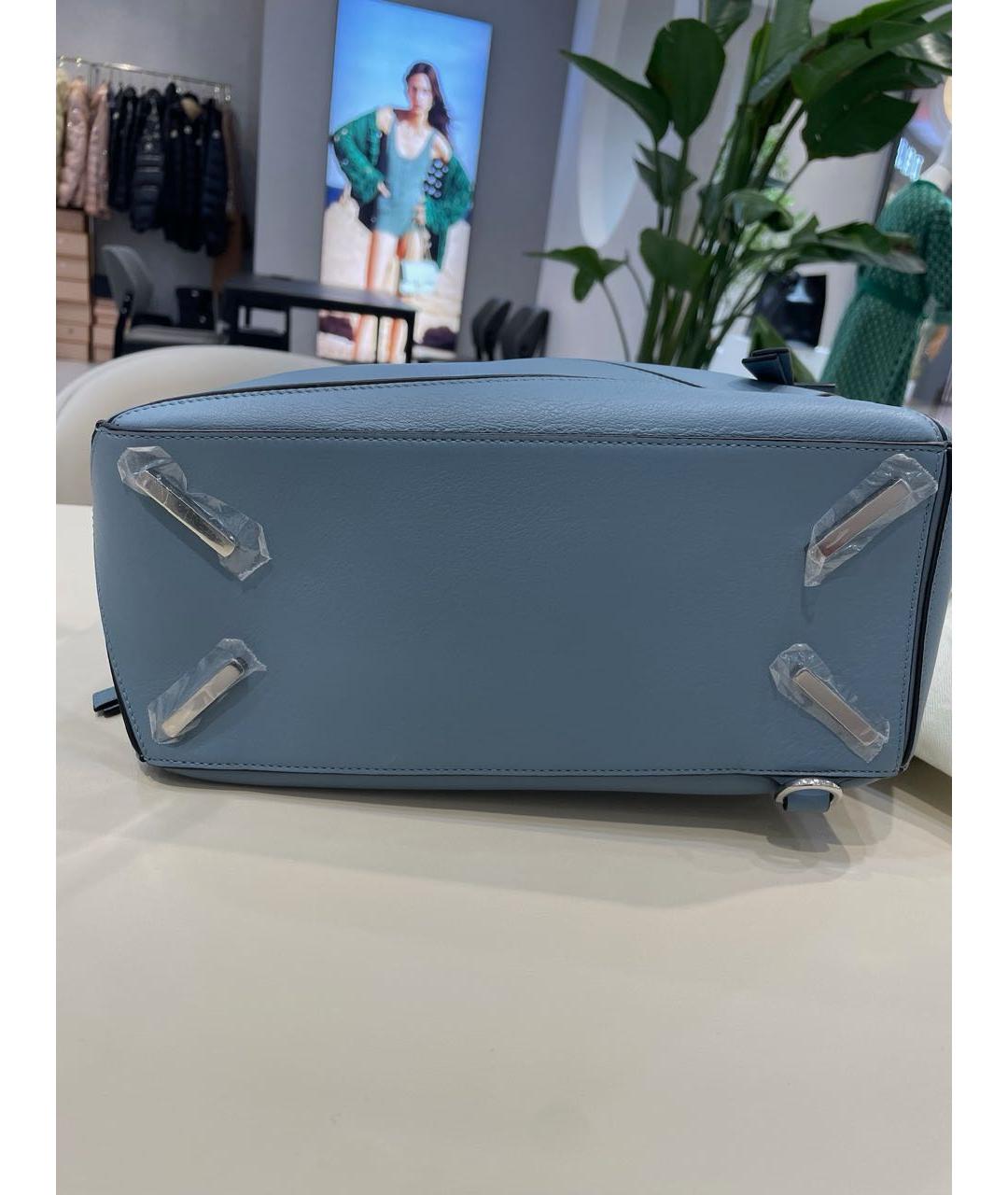 LOEWE Голубая кожаная сумка тоут, фото 6