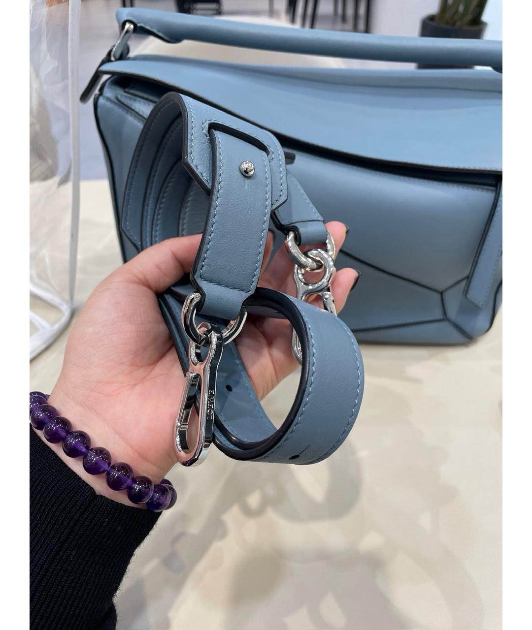 LOEWE Голубая кожаная сумка тоут, фото 7