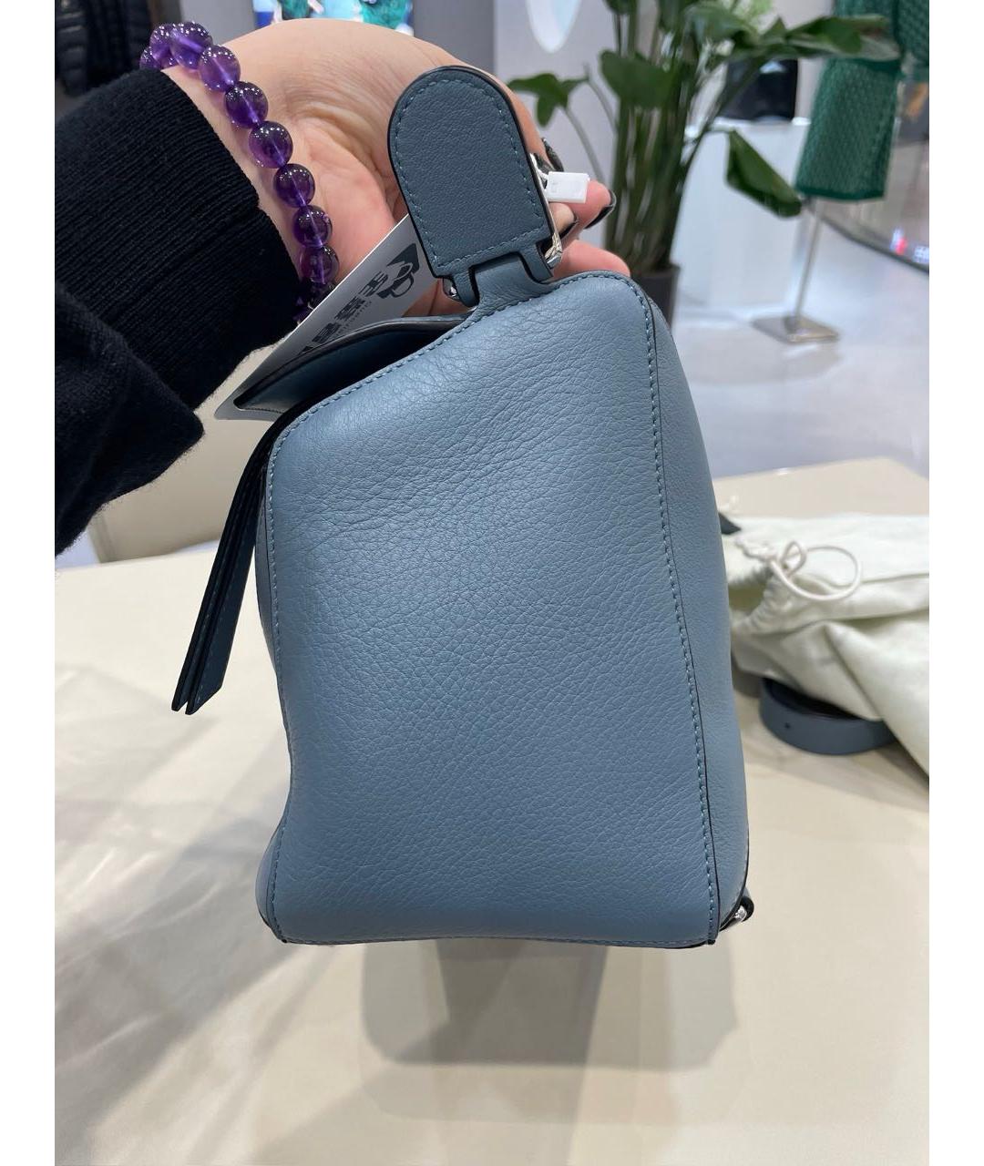 LOEWE Голубая кожаная сумка тоут, фото 4