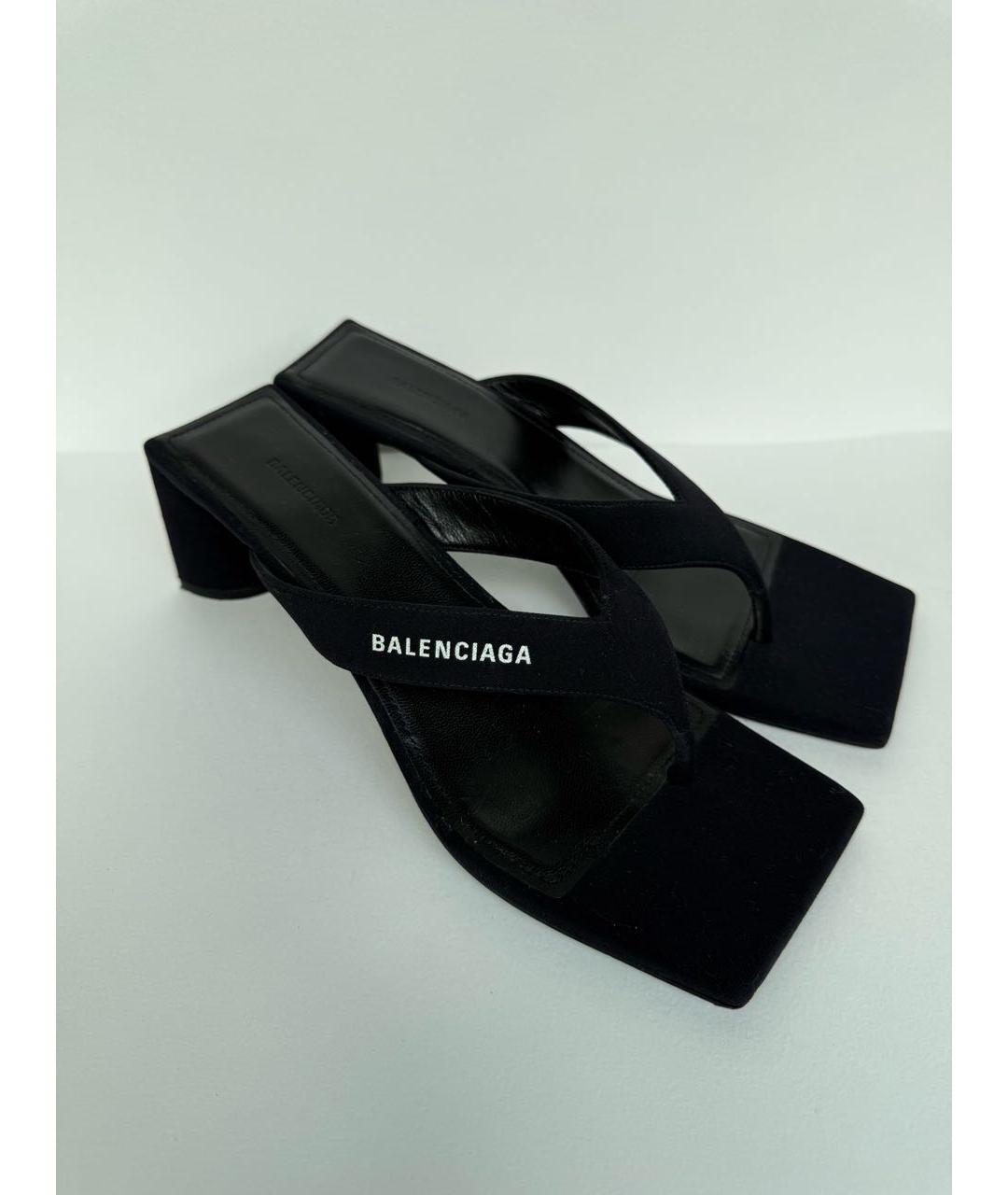 BALENCIAGA Черные текстильные мюли, фото 2