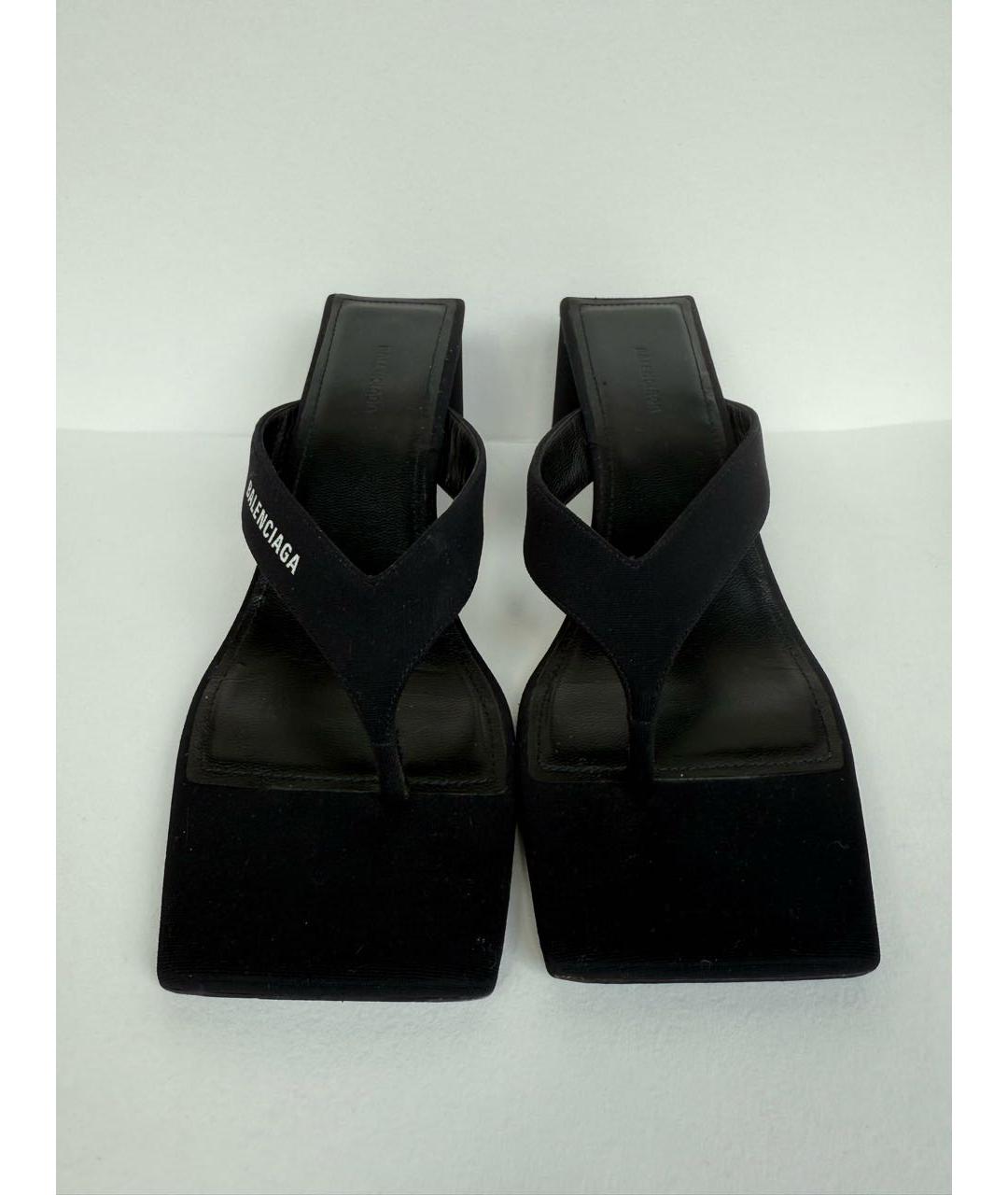 BALENCIAGA Черные текстильные мюли, фото 3