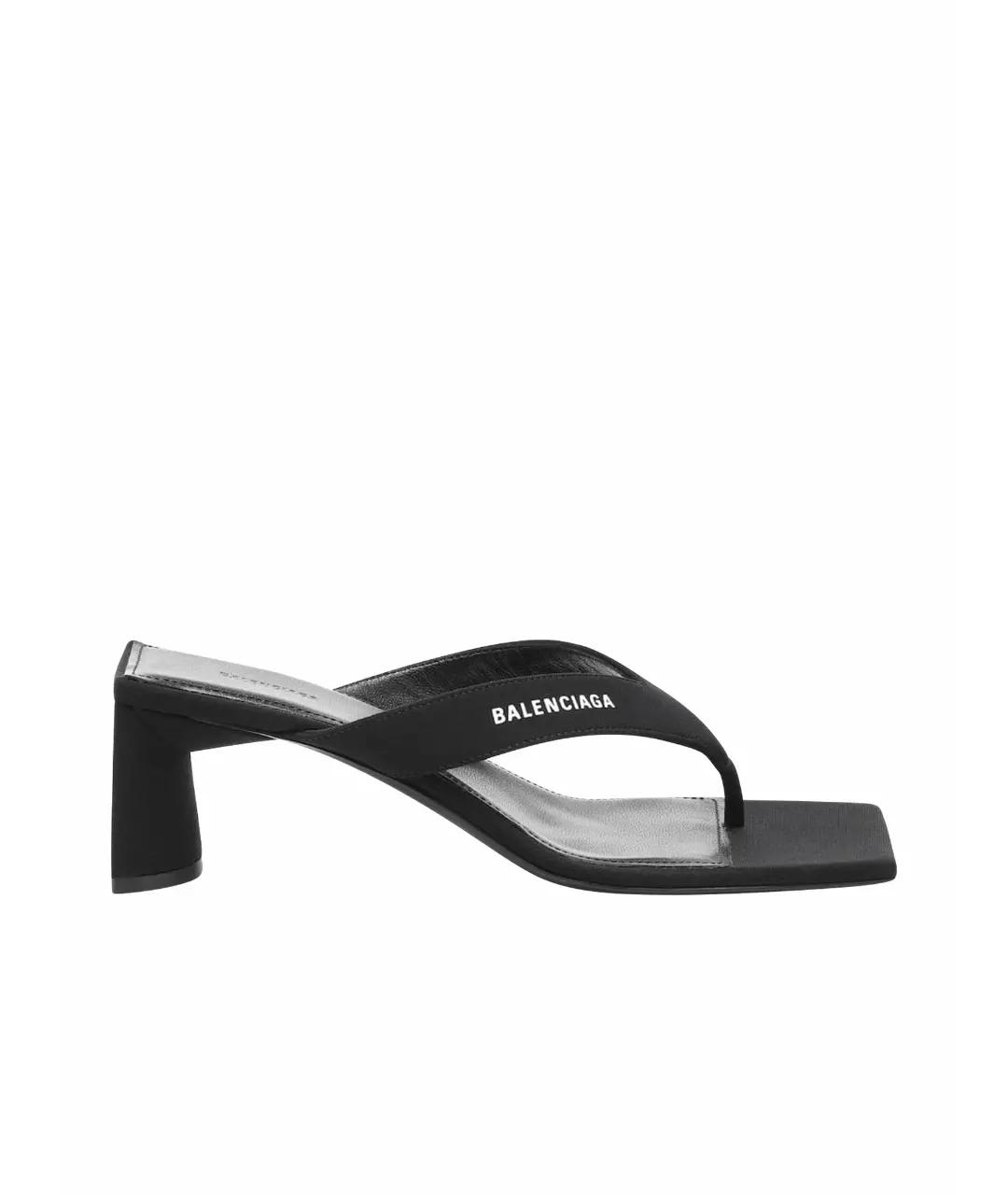 BALENCIAGA Черные текстильные мюли, фото 9