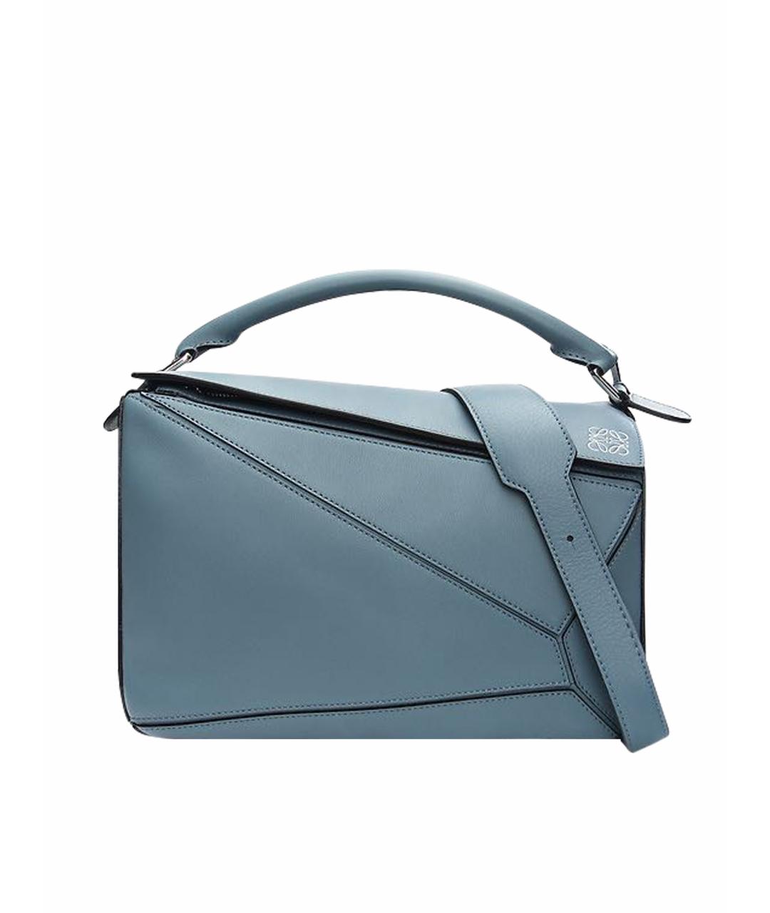 LOEWE Голубая кожаная сумка тоут, фото 1