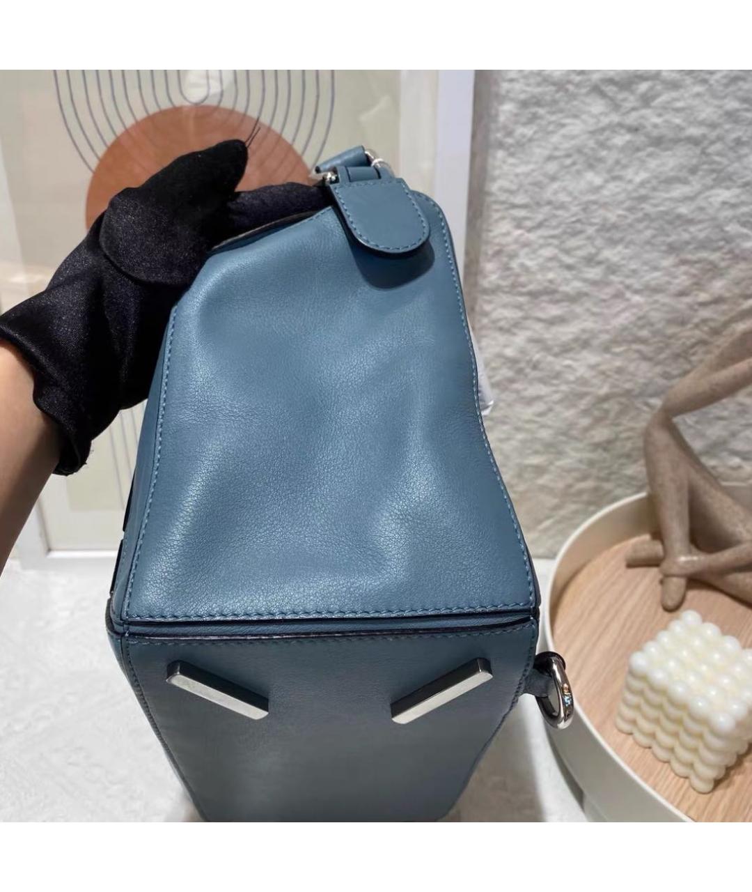 LOEWE Голубая кожаная сумка тоут, фото 5