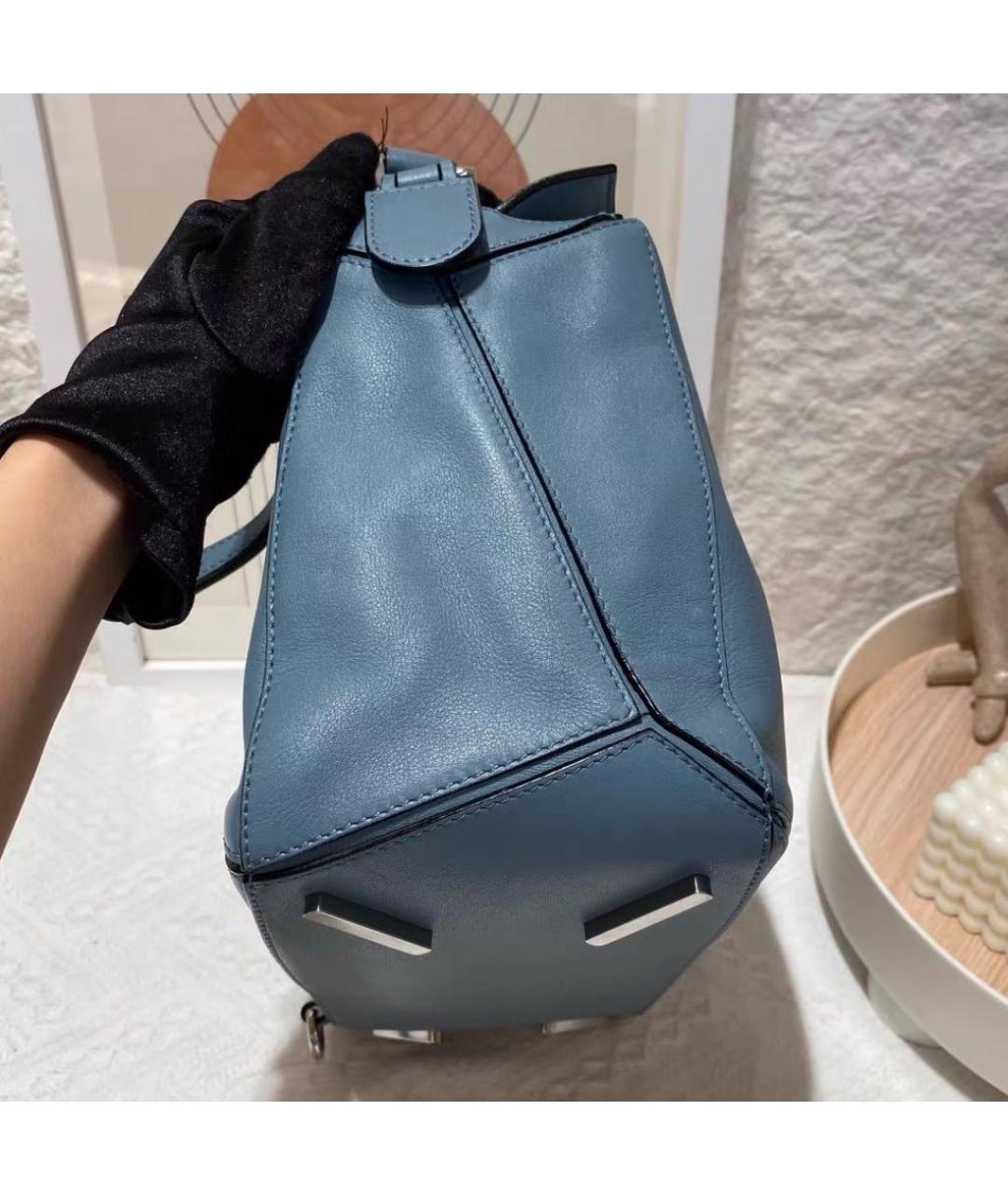 LOEWE Голубая кожаная сумка тоут, фото 4