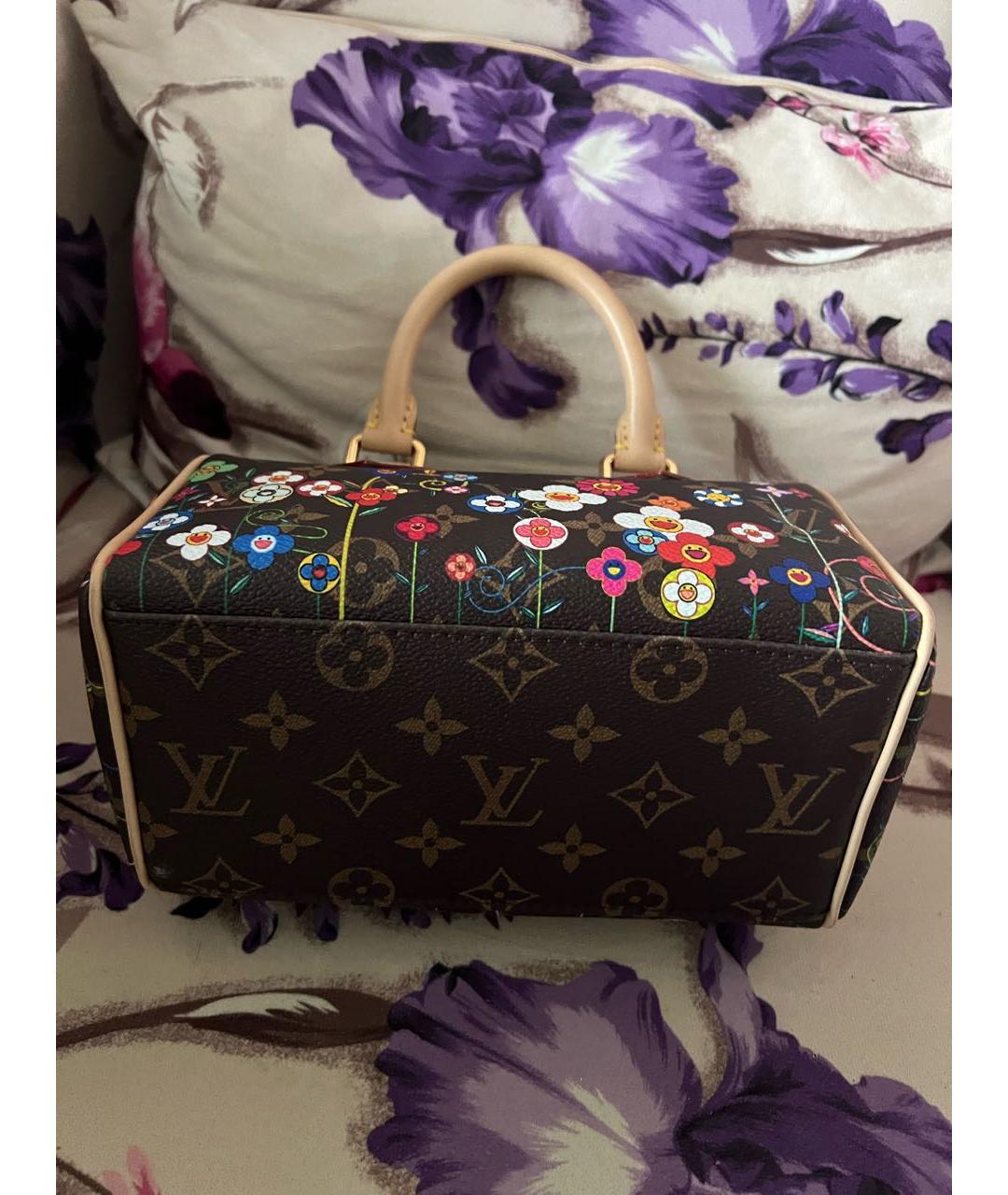 LOUIS VUITTON Коричневая кожаная сумка с короткими ручками, фото 3