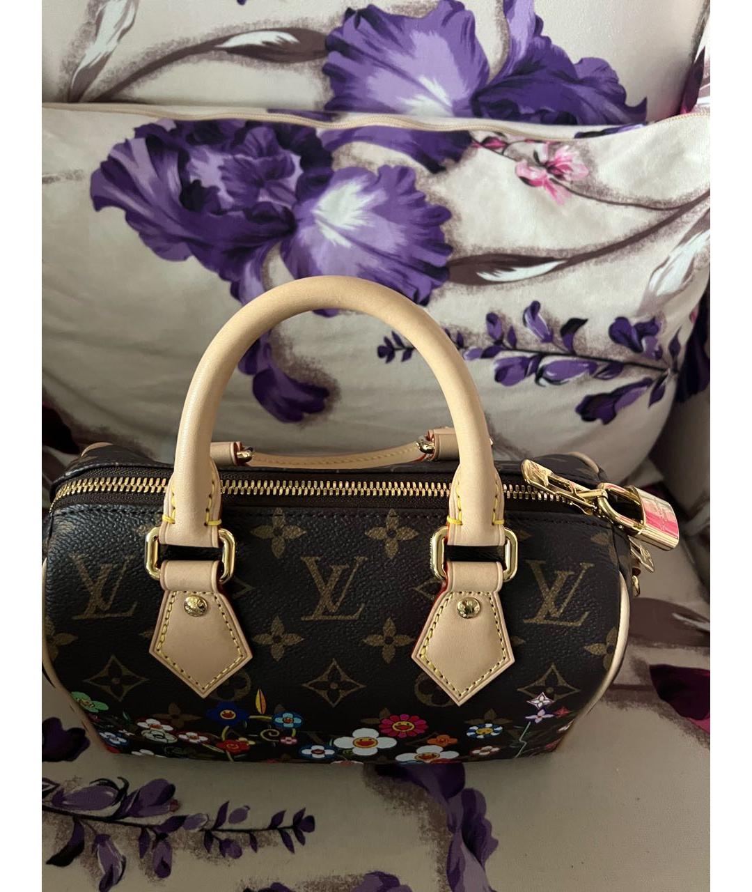 LOUIS VUITTON Коричневая кожаная сумка с короткими ручками, фото 2
