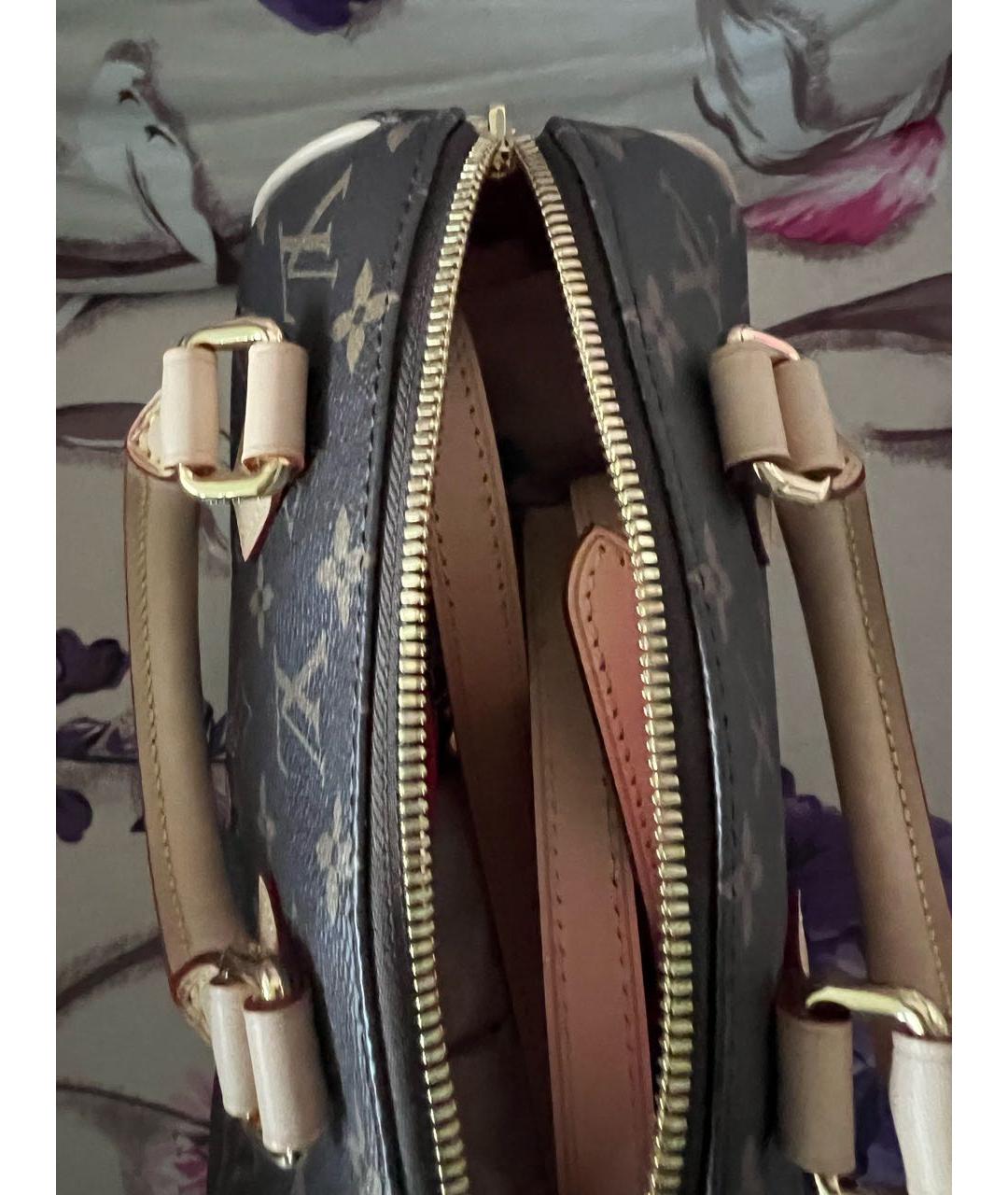 LOUIS VUITTON Коричневая кожаная сумка с короткими ручками, фото 6
