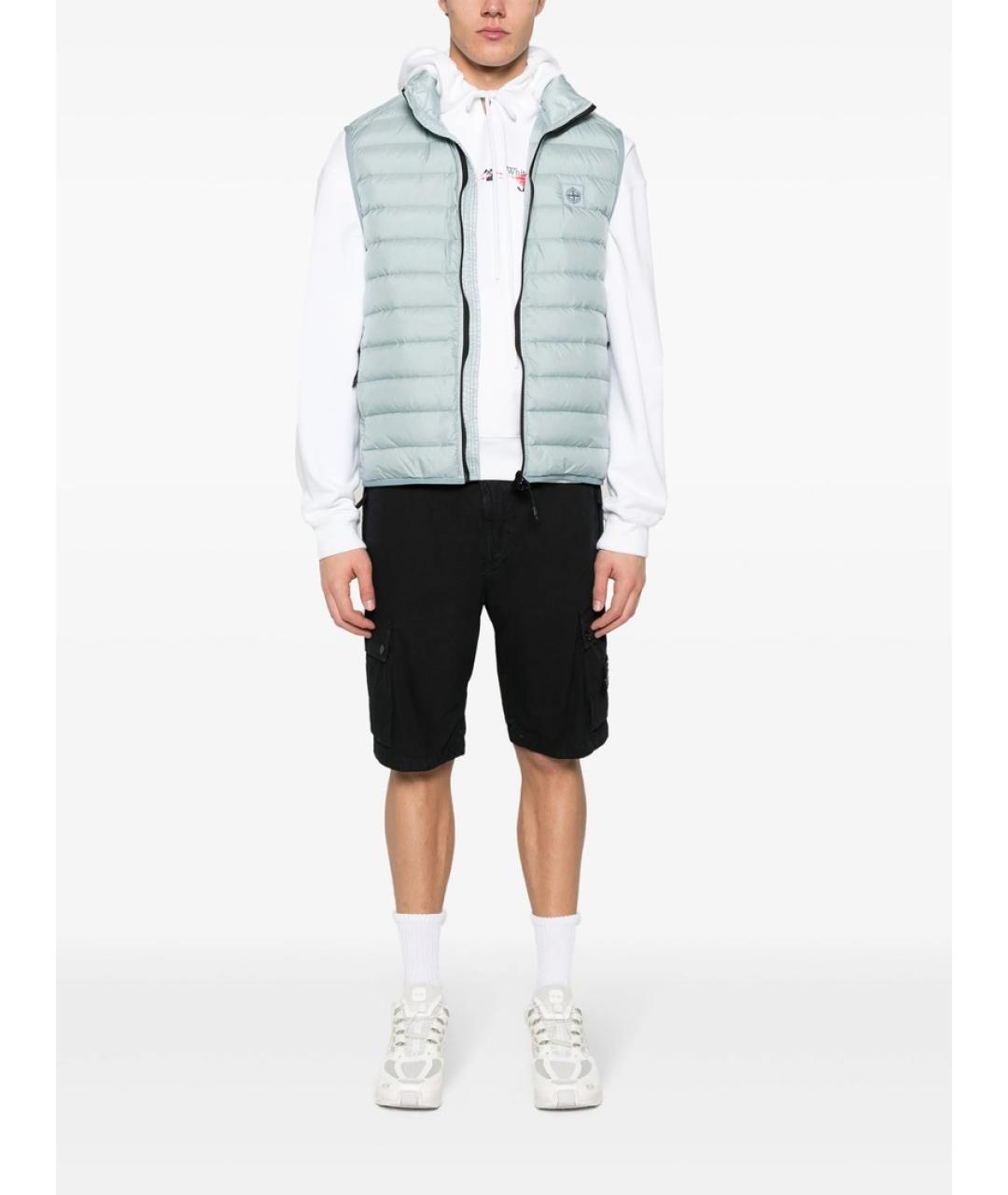 STONE ISLAND Черные хлопковые шорты, фото 3