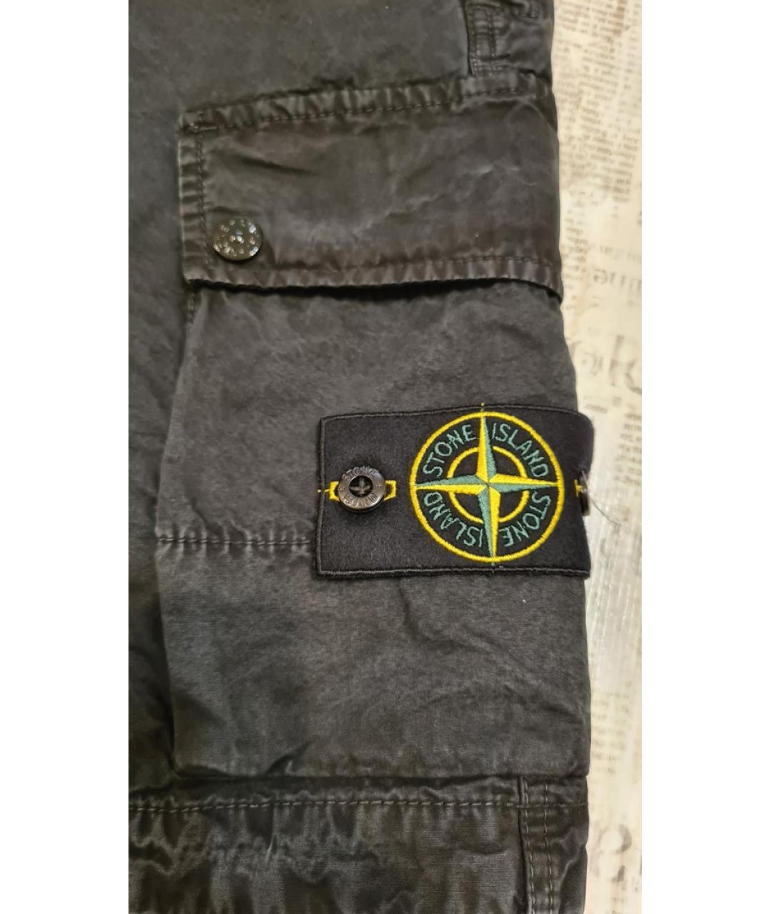 STONE ISLAND Черные хлопковые шорты, фото 5