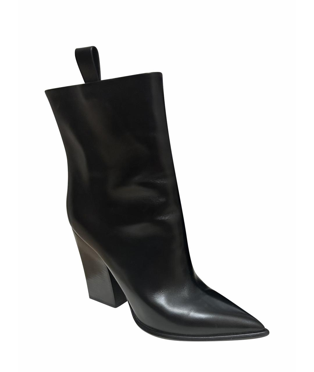 CELINE Черные кожаные полусапоги, фото 1