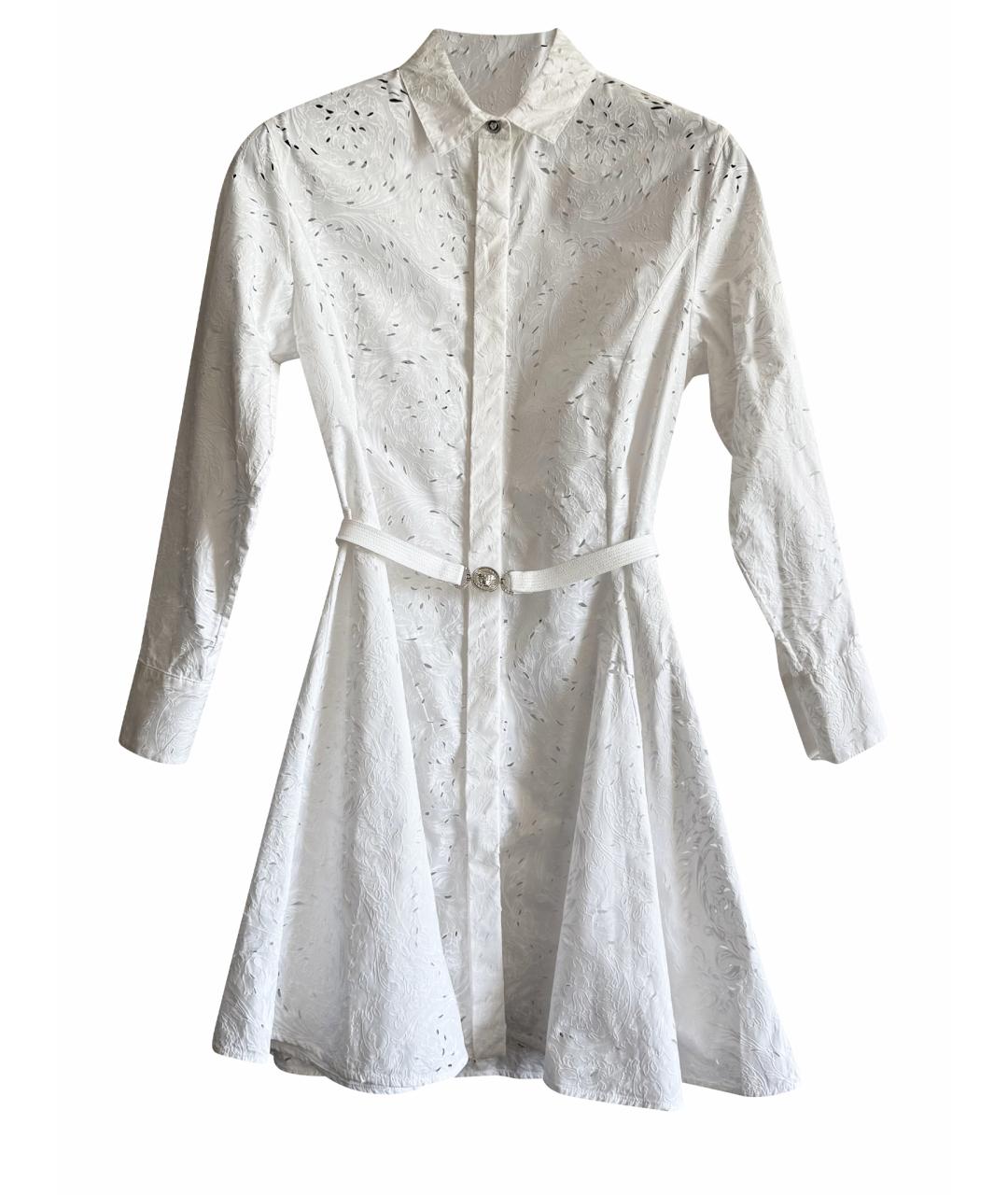 VERSACE Белое хлопковое повседневное платье, фото 1