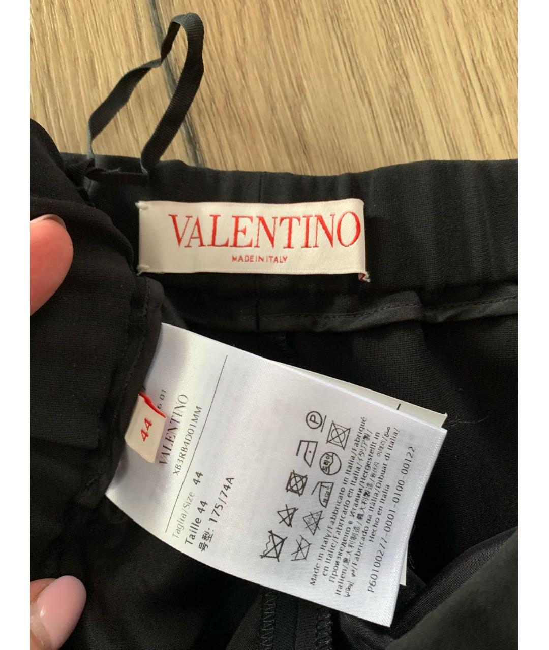 VALENTINO Черные шелковые брюки широкие, фото 4