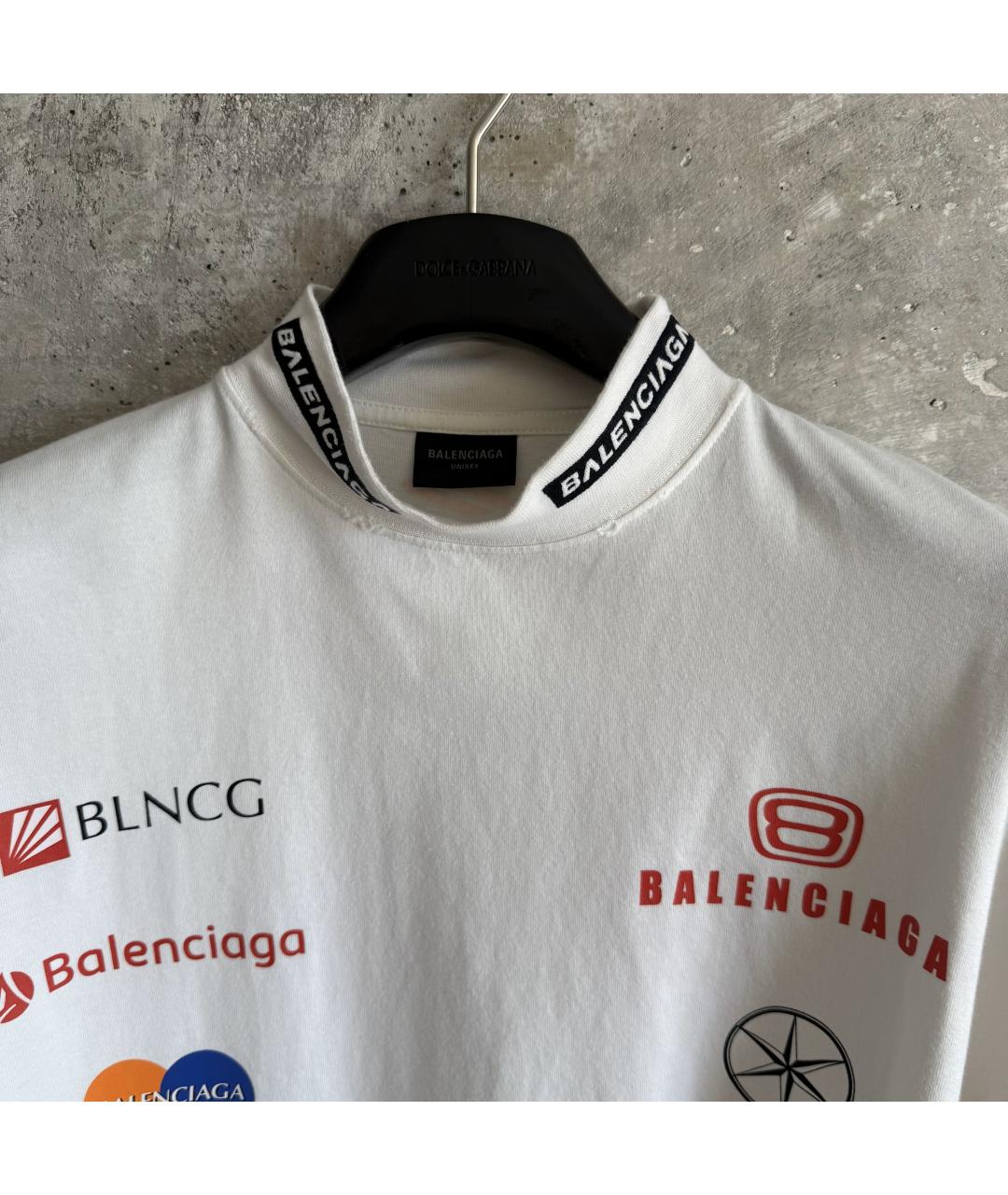 BALENCIAGA Белая хлопковая футболка, фото 5