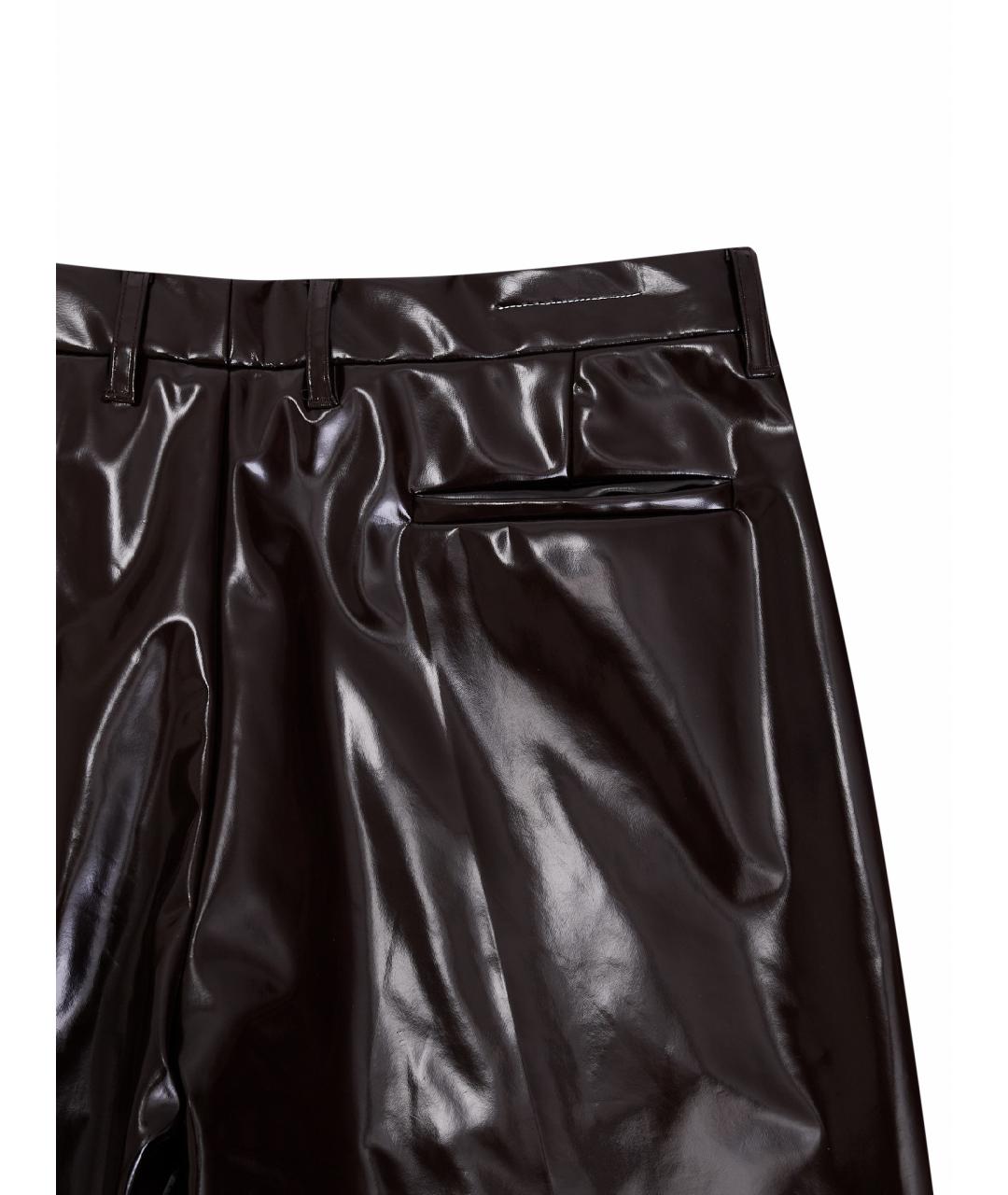 MM6 MAISON MARGIELA Коричневые полиэстеровые повседневные брюки, фото 6