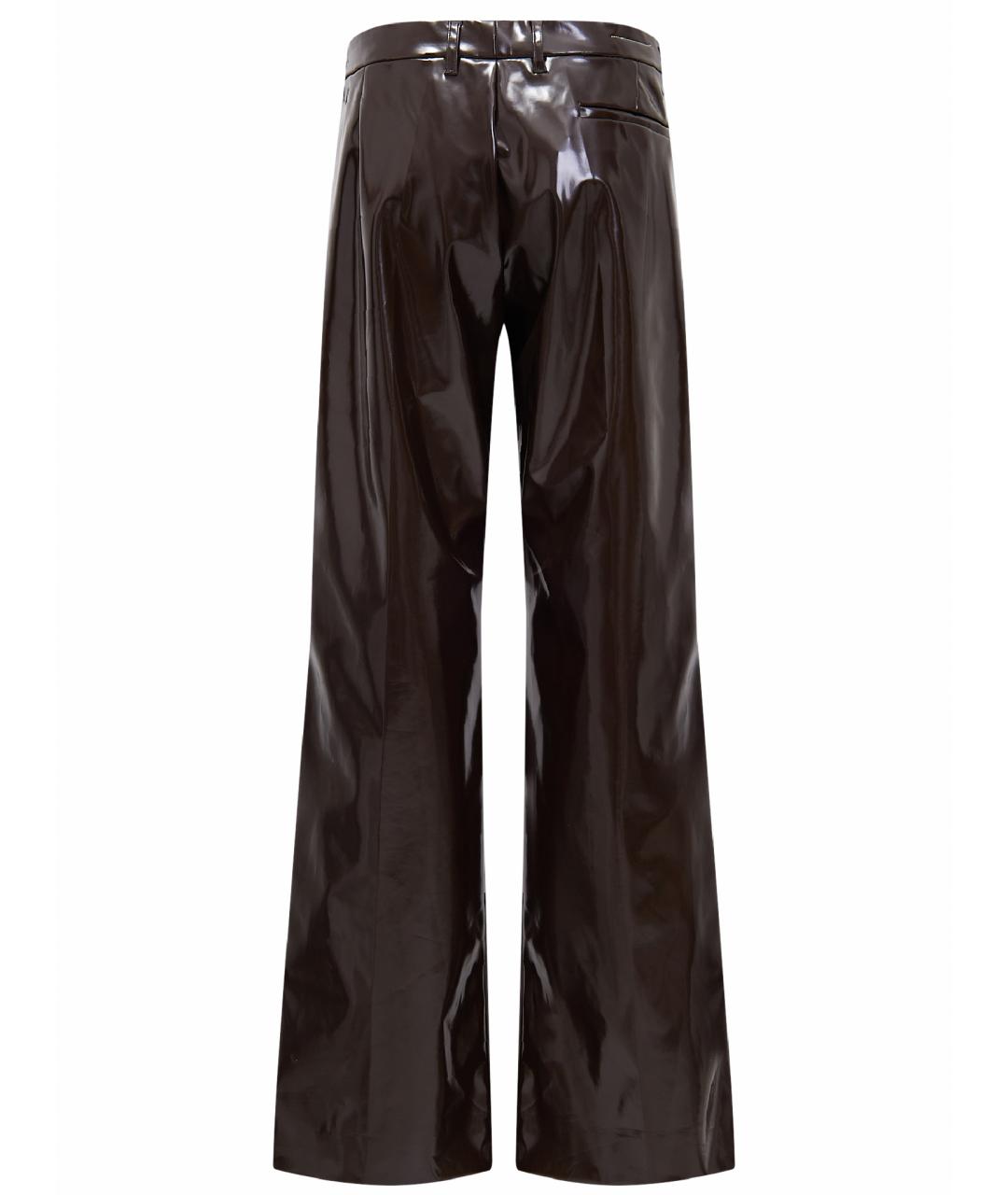 MM6 MAISON MARGIELA Коричневые полиэстеровые повседневные брюки, фото 2