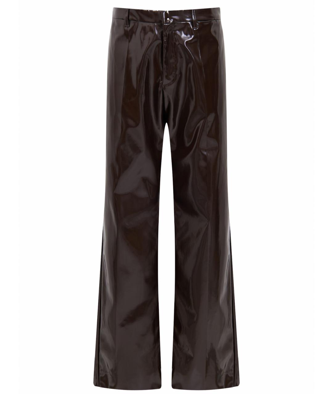 MM6 MAISON MARGIELA Коричневые полиэстеровые повседневные брюки, фото 1