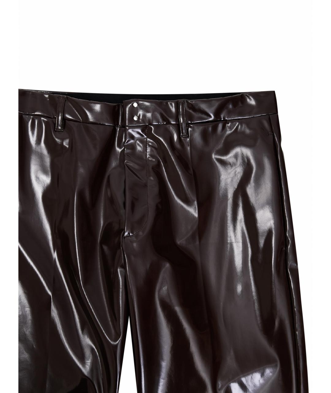 MM6 MAISON MARGIELA Коричневые полиэстеровые повседневные брюки, фото 3