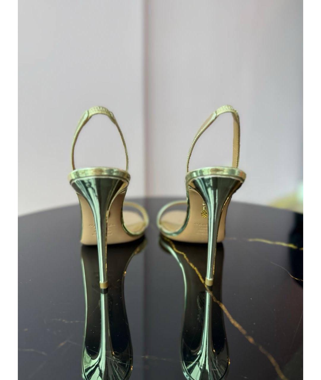 AQUAZZURA Золотые босоножки, фото 2