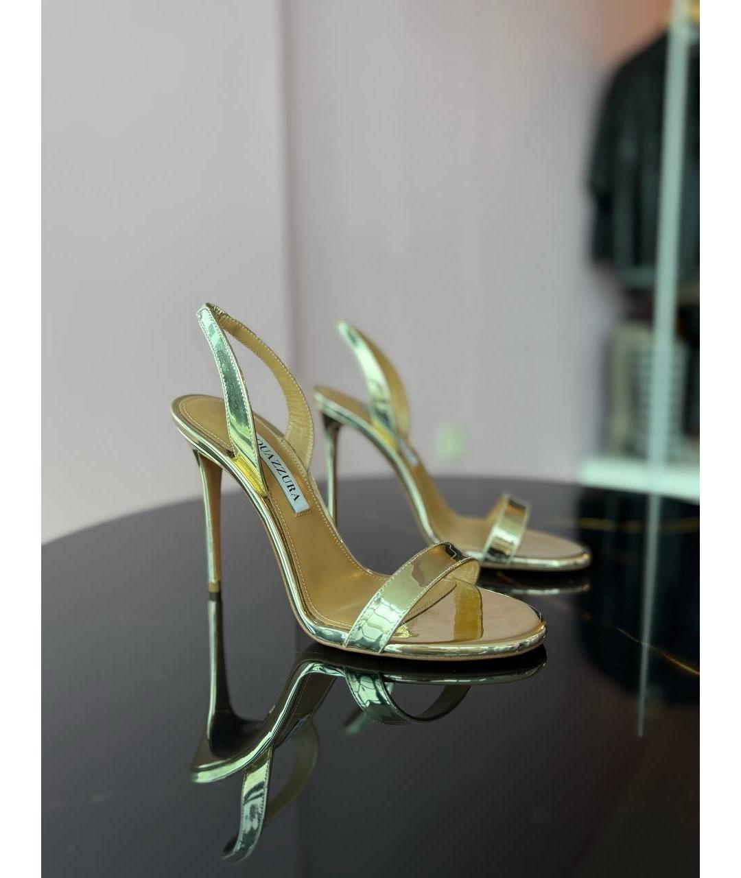 AQUAZZURA Золотые босоножки, фото 8