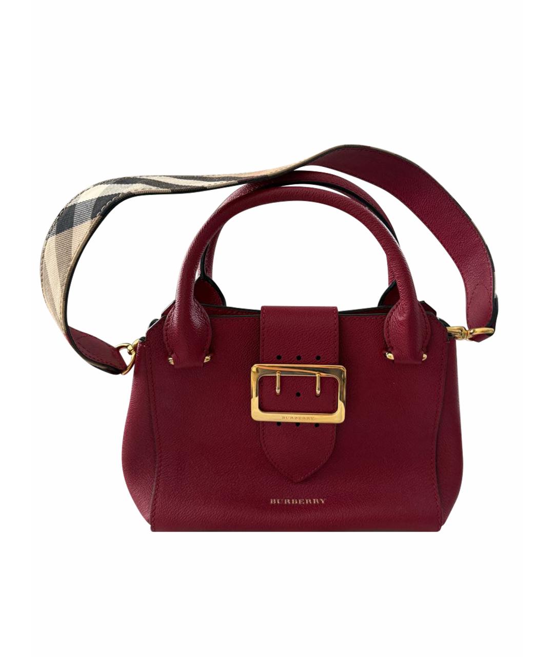 BURBERRY Бордовая кожаная сумка через плечо, фото 1