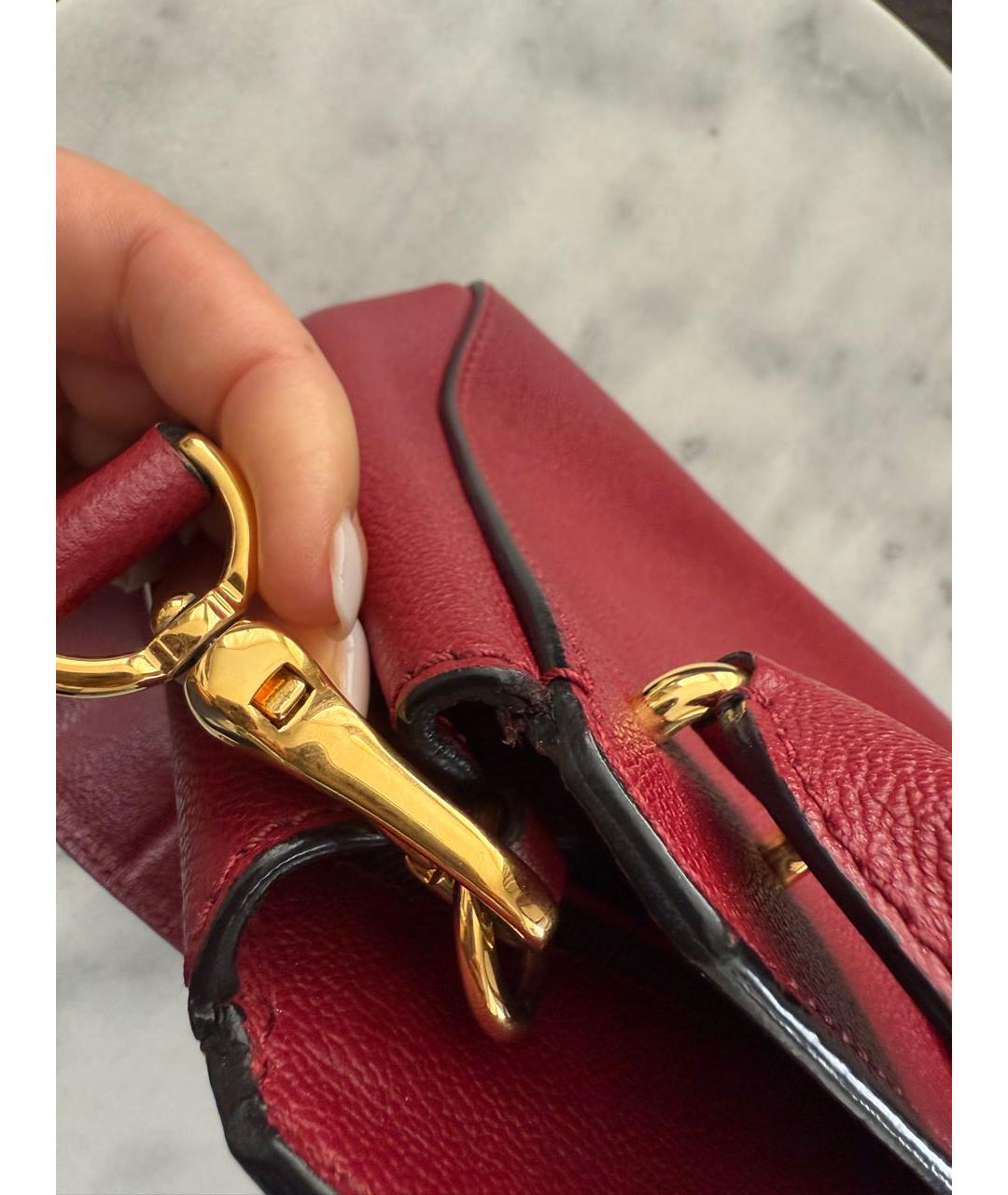 BURBERRY Бордовая кожаная сумка через плечо, фото 5