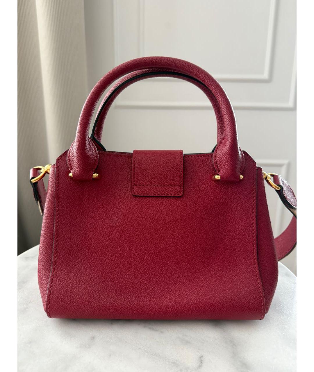 BURBERRY Бордовая кожаная сумка через плечо, фото 3