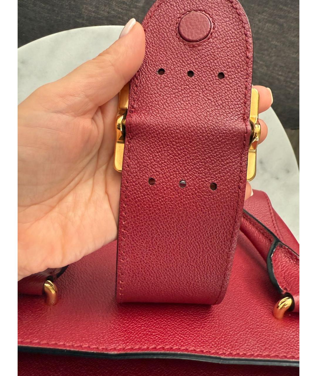 BURBERRY Бордовая кожаная сумка через плечо, фото 8