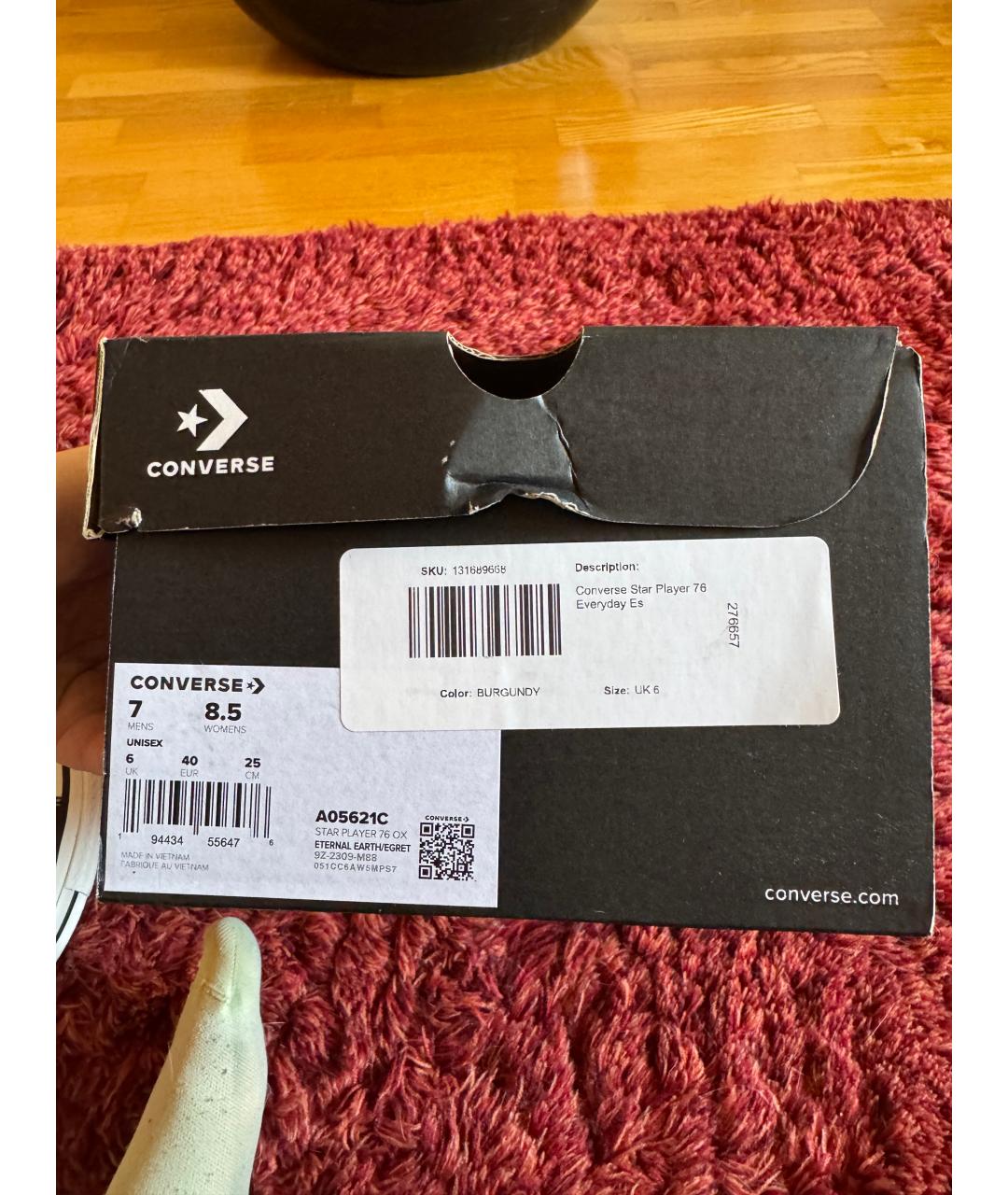 CONVERSE Бордовые замшевые кеды, фото 7
