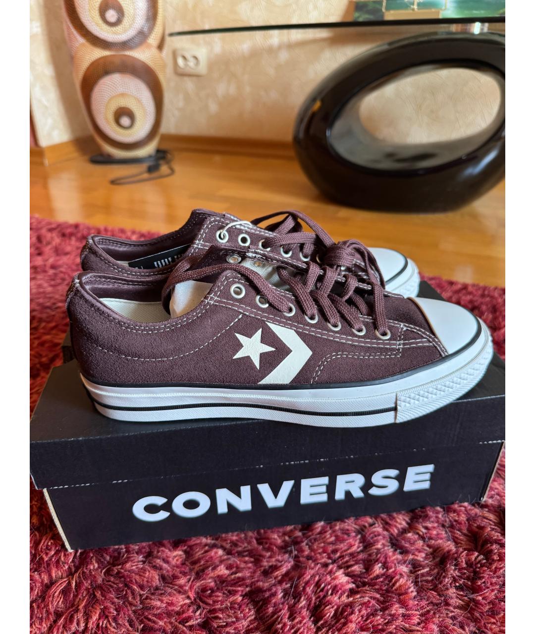 CONVERSE Бордовые замшевые кеды, фото 9