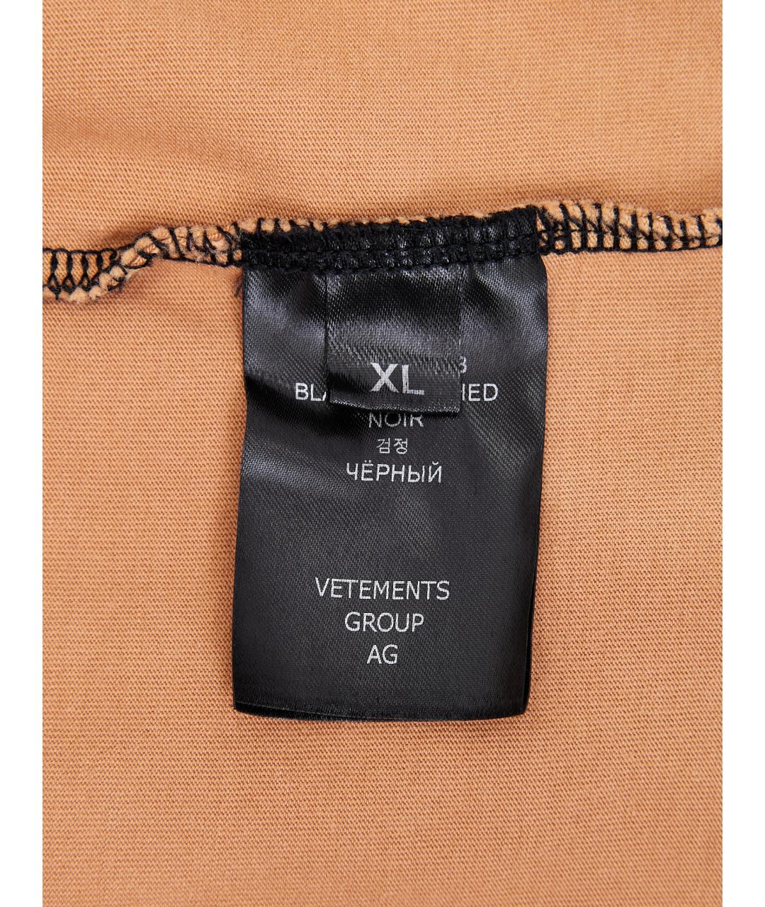 VETEMENTS Черная хлопковая футболка, фото 9
