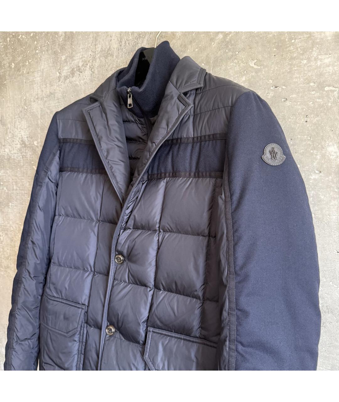 MONCLER Синяя полиамидовая куртка, фото 4