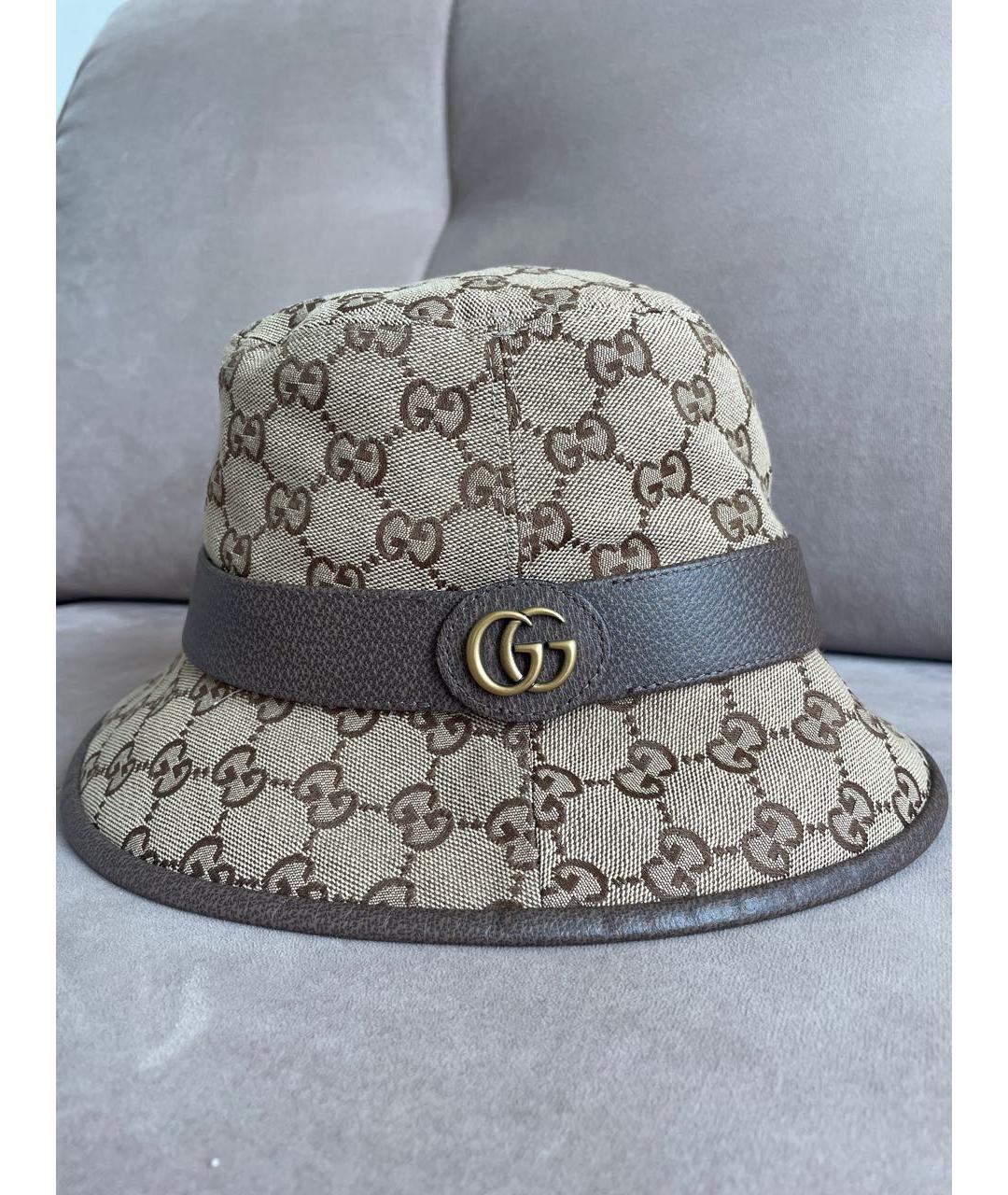 GUCCI Коричневая хлопковая панама, фото 4