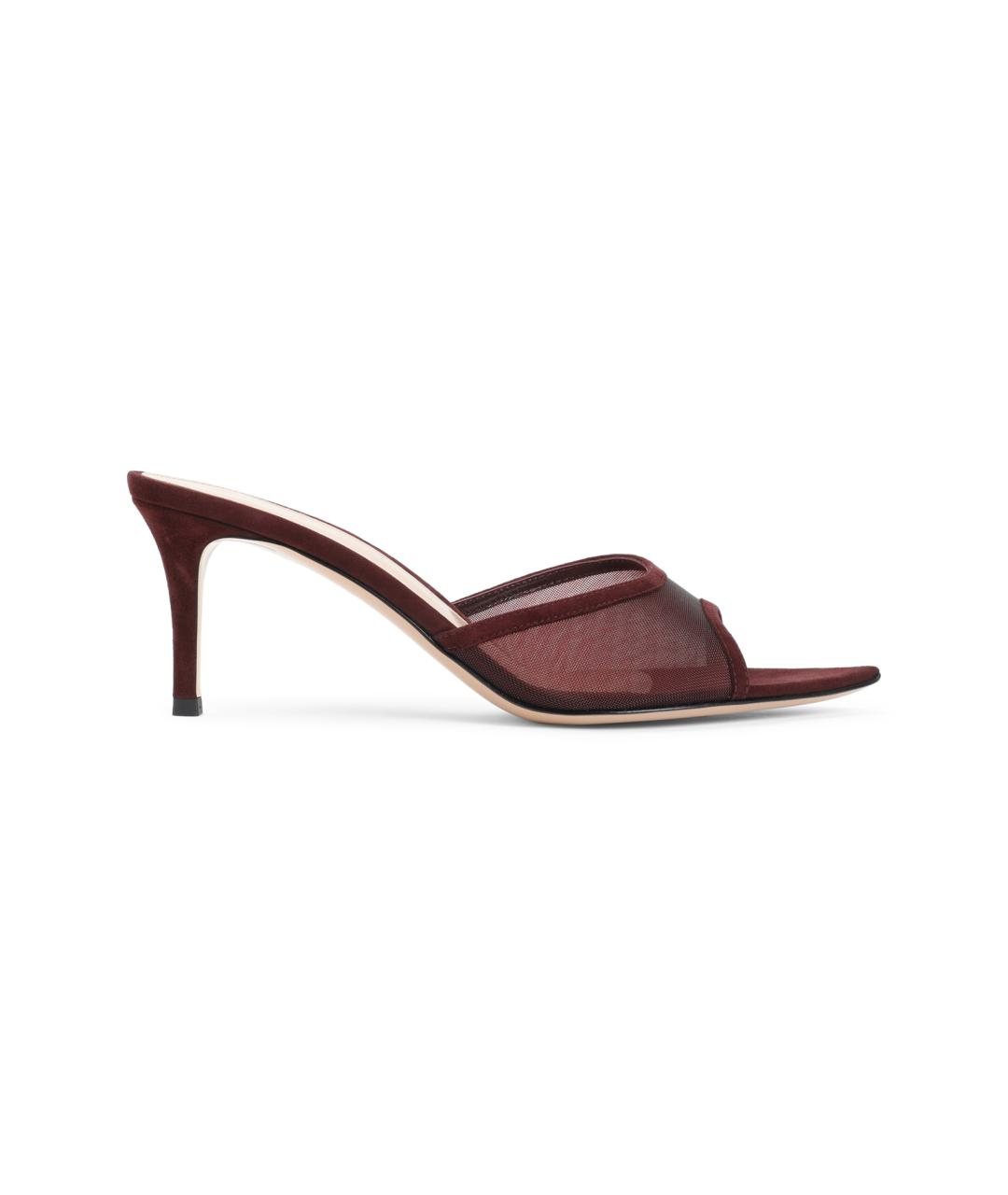 GIANVITO ROSSI Бордовые мюли, фото 1